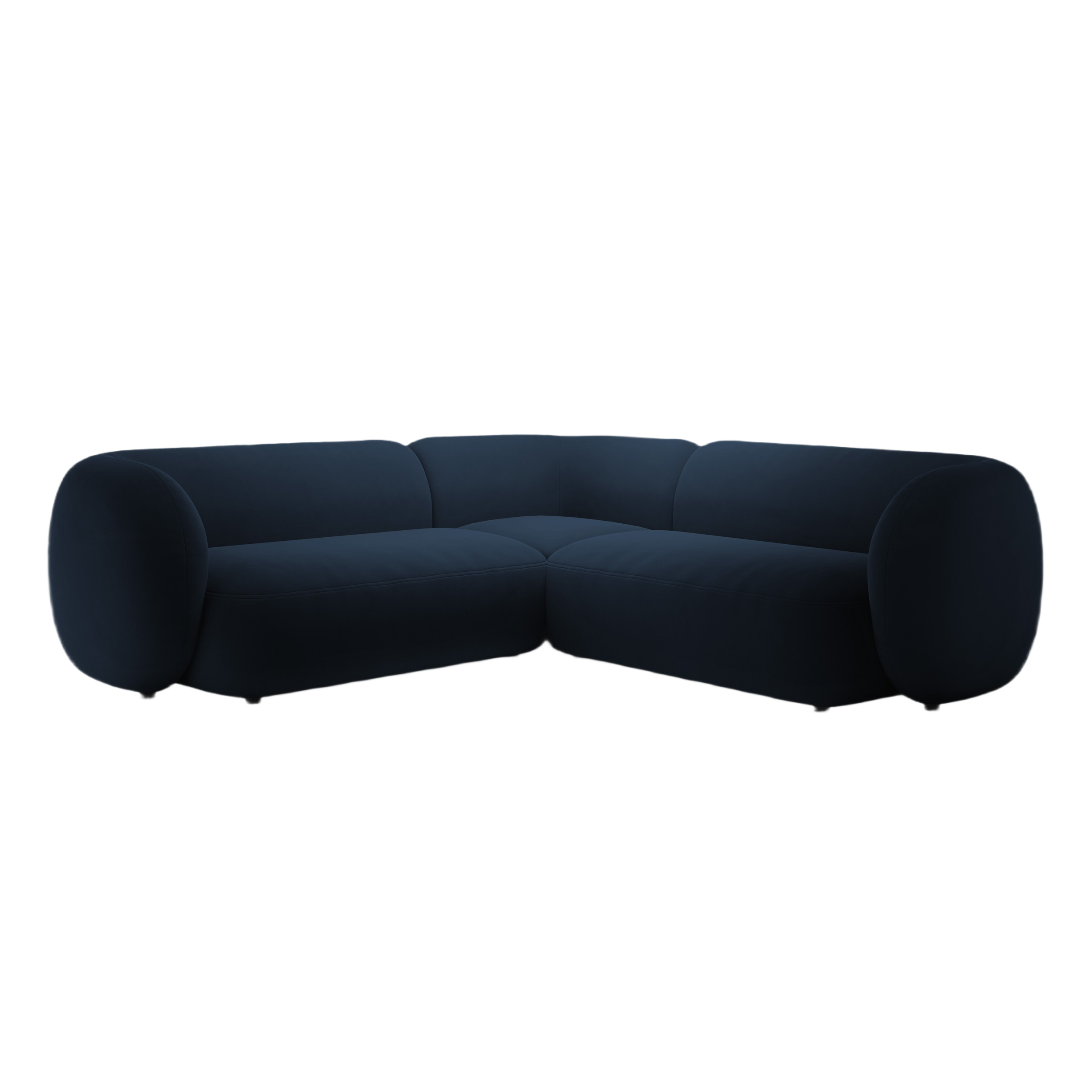 Symmetrisches Samtsofa KATE in königsblau