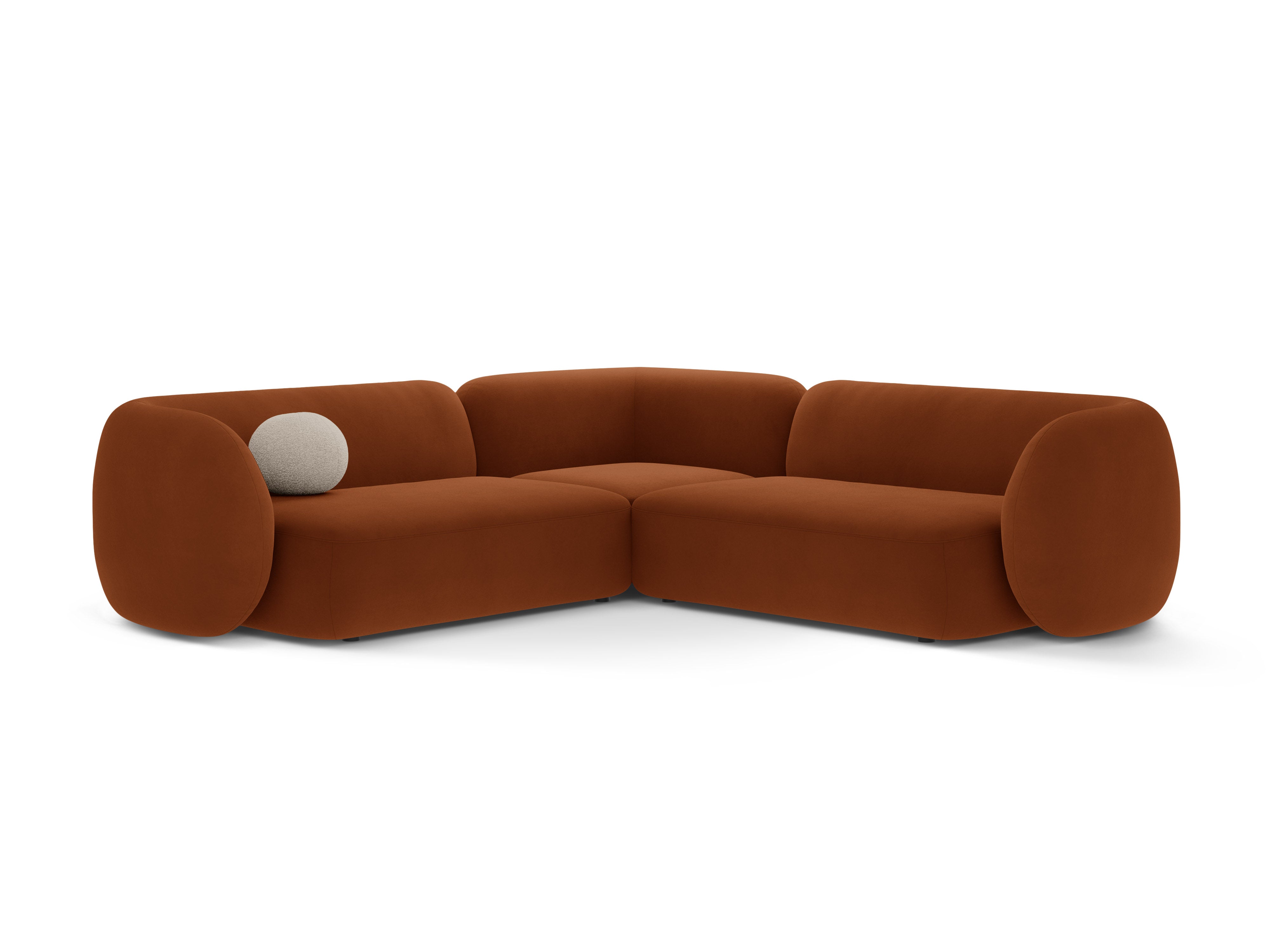 Symmetrical Velvet Corner Sofa KATE Terracotta