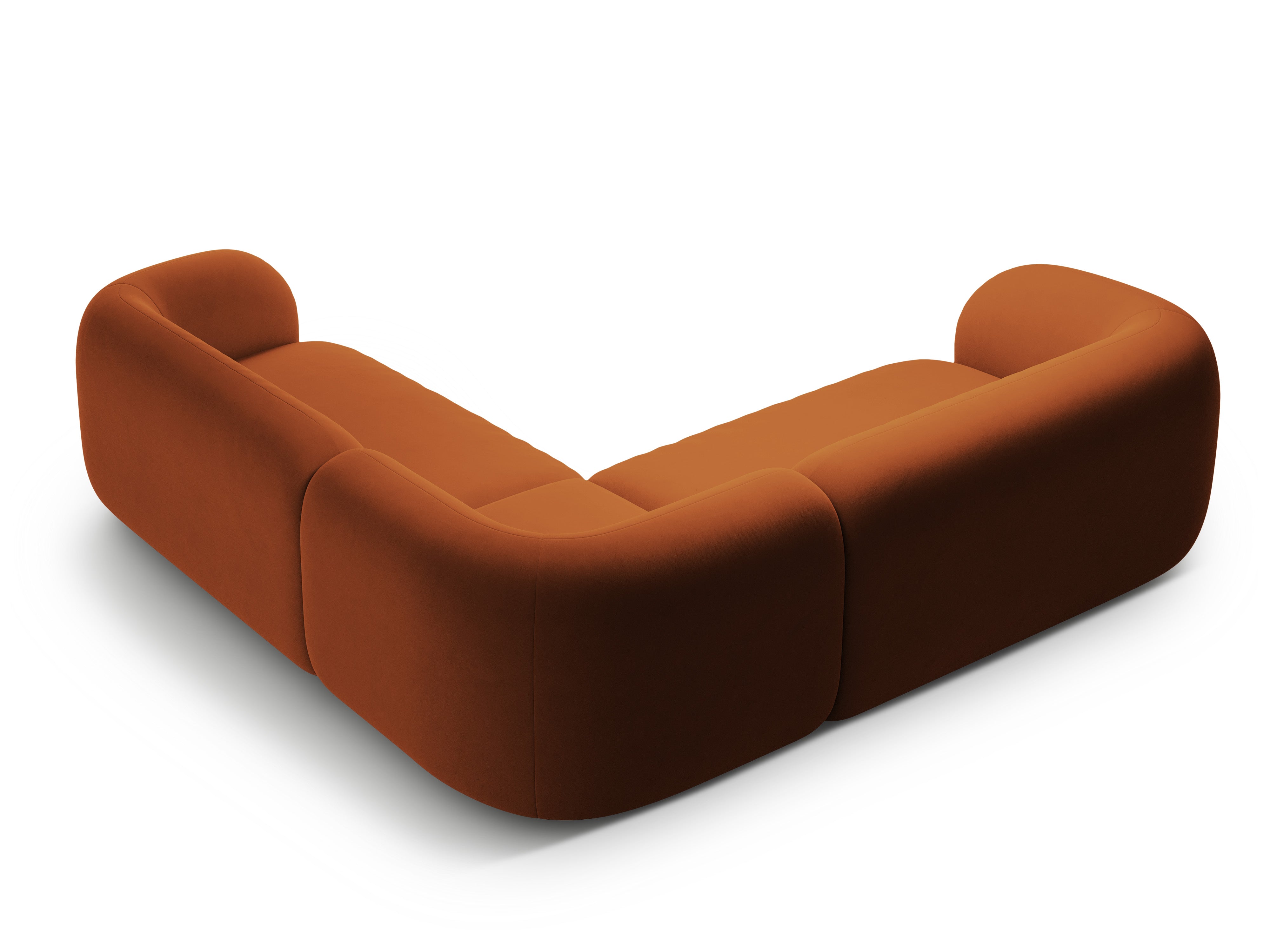 Samt-Ecksofa symmetrisch KATE terrakotta