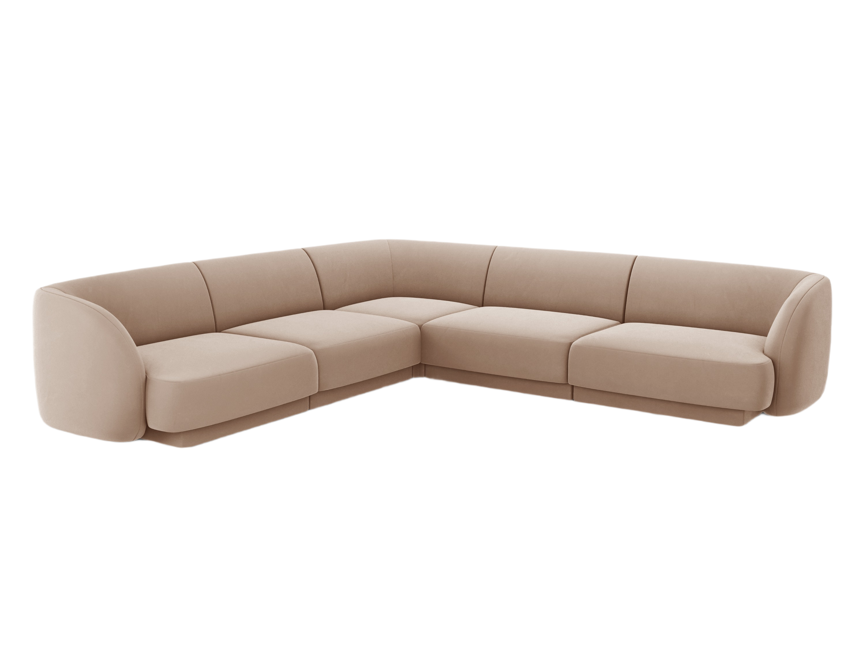 Samt-Ecksofa für 5 Personen MILEY cappuccino [Monika verbessert] [Julia spr]