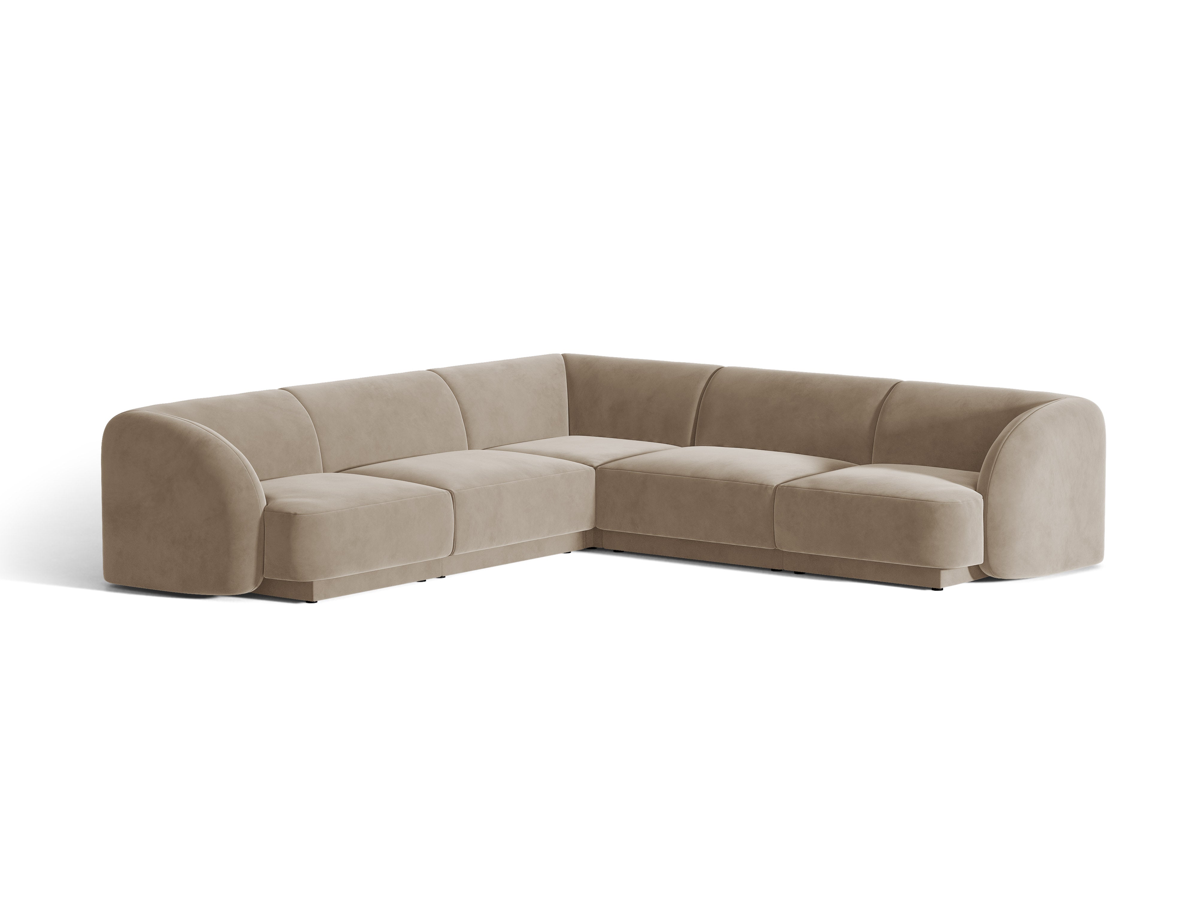 Samt-Ecksofa für 5 Personen MILEY cappuccino