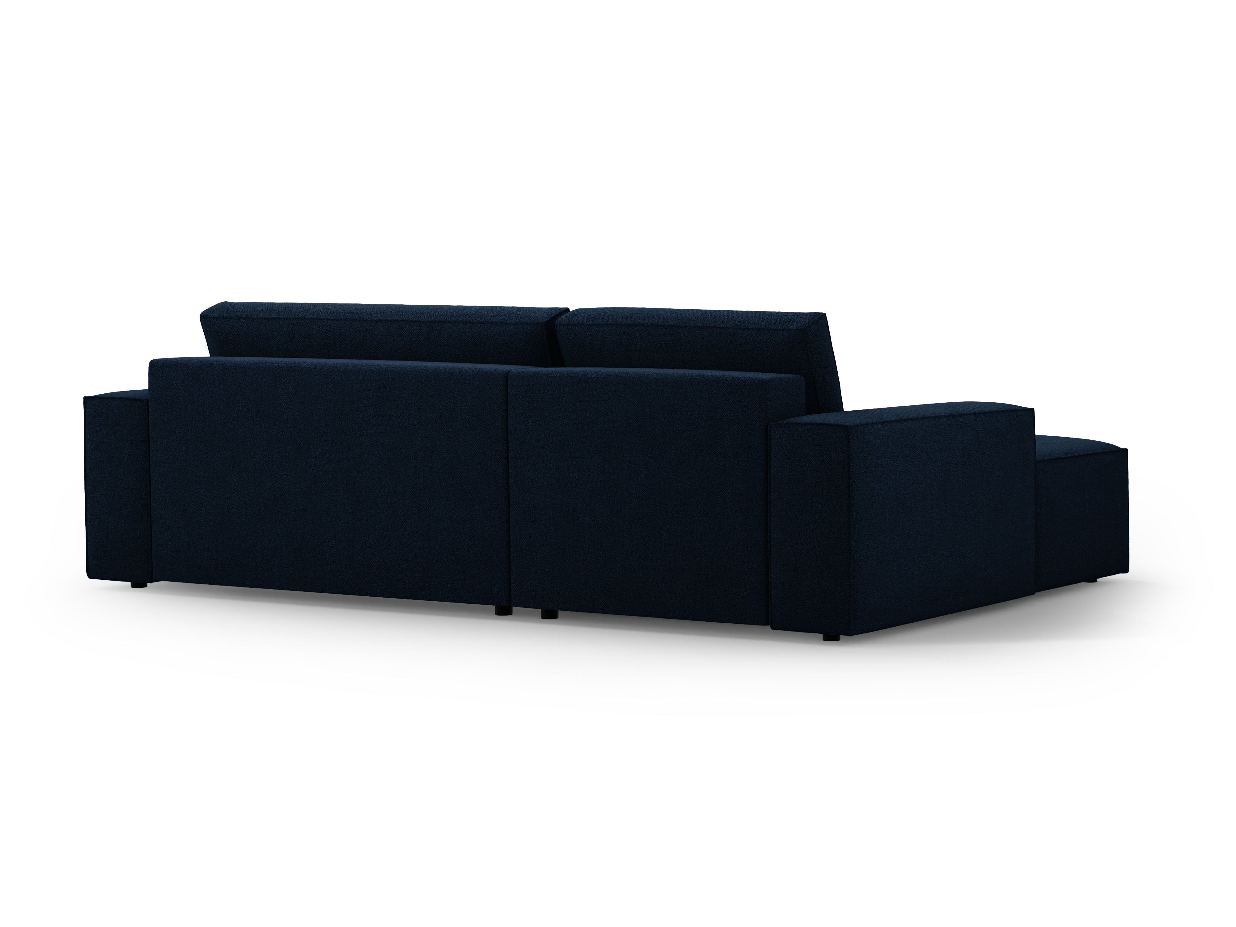 Ecksofa links mit Schlaffunktion JODIE dunkelblau Boucle