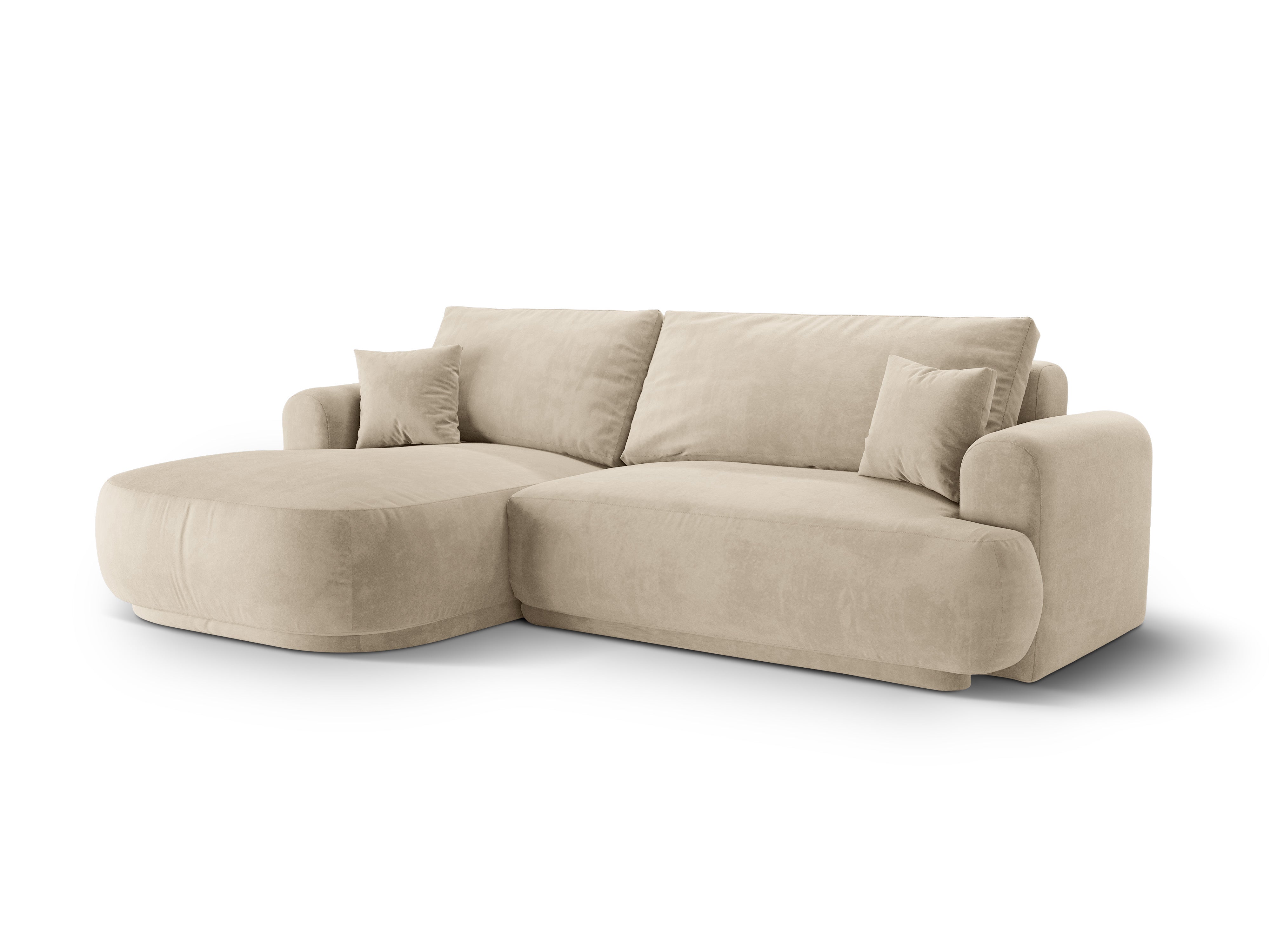 Samt linke Ecke mit Ella Light Beige Schlaffunktion