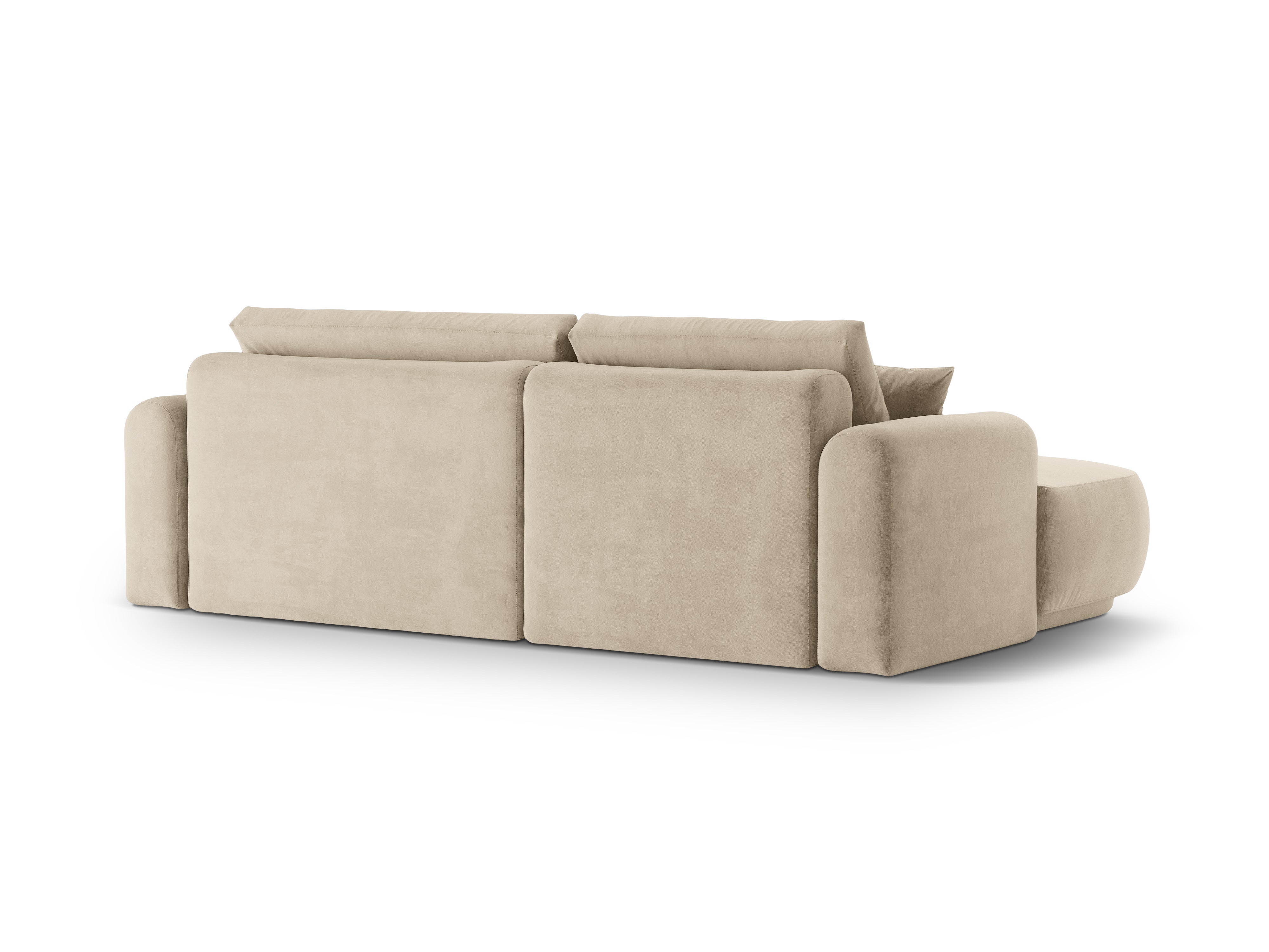 Samt linke Ecke mit Ella Light Beige Schlaffunktion