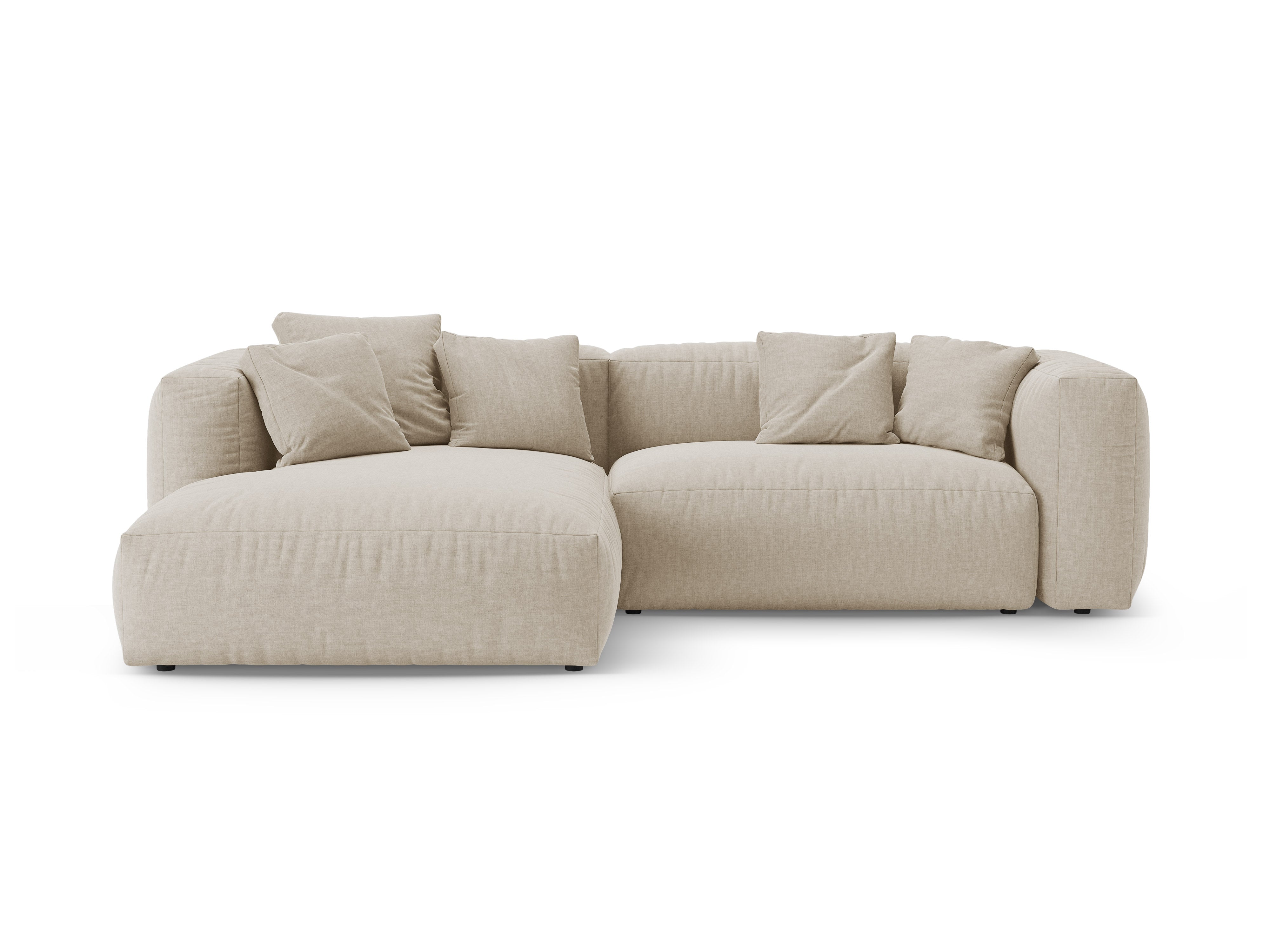 Linksseitige Schlafcouch MARTINA in hellem Beige [Ewelina]