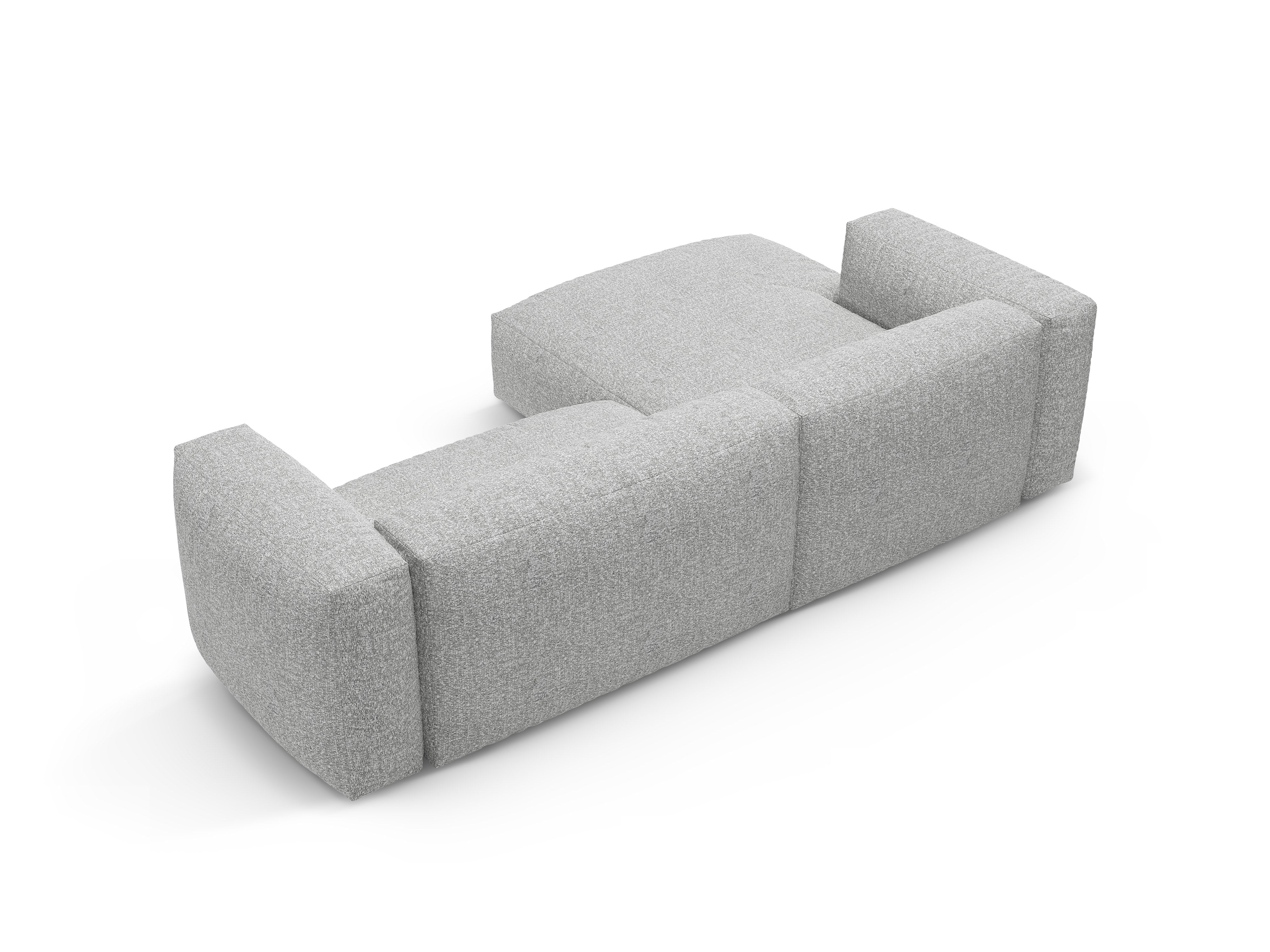 Left-facing corner sofa bed MARTINA silver boucle