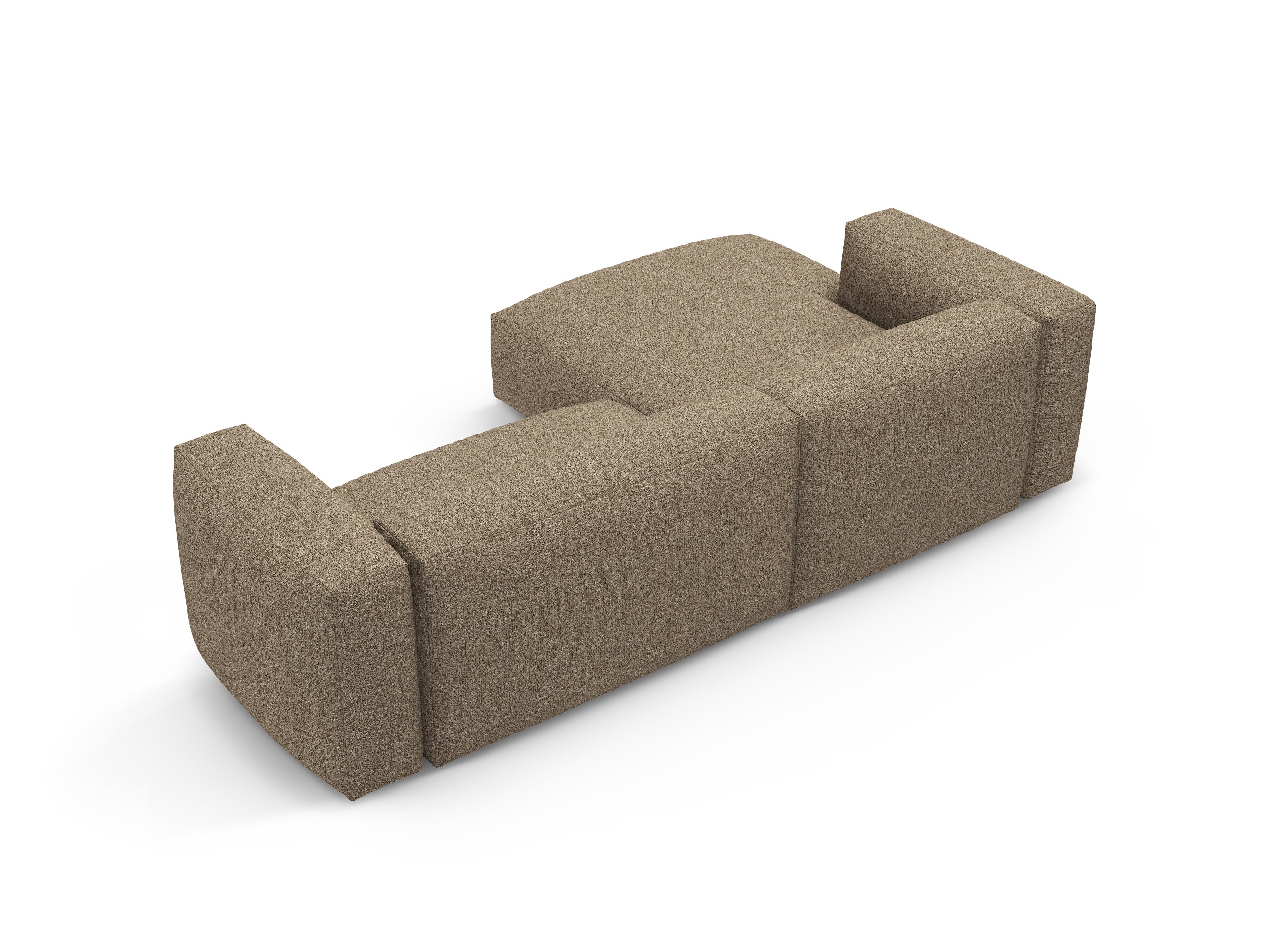 Ecksofa links mit Schlaffunktion MARTINA cappuccino Boucle