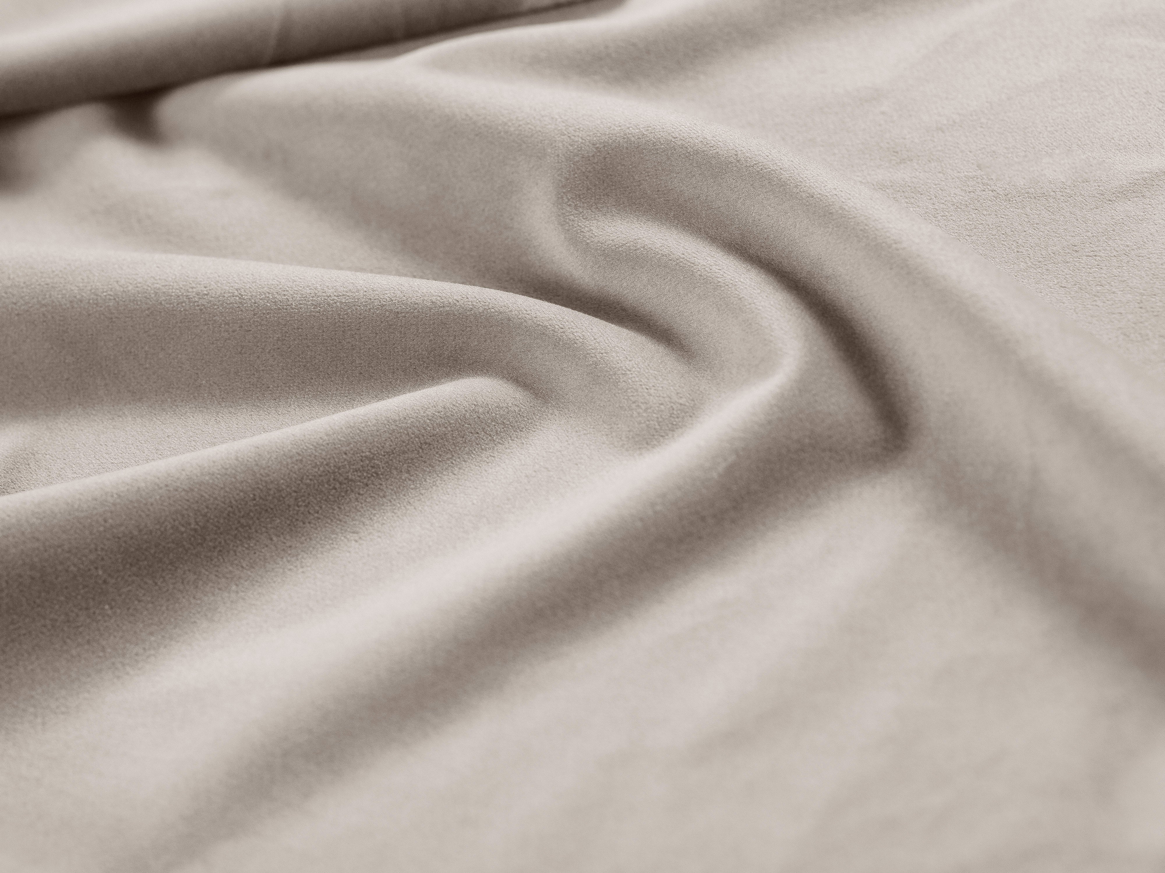 Samt-Ecksofa links mit Schlaffunktion PUMA beige