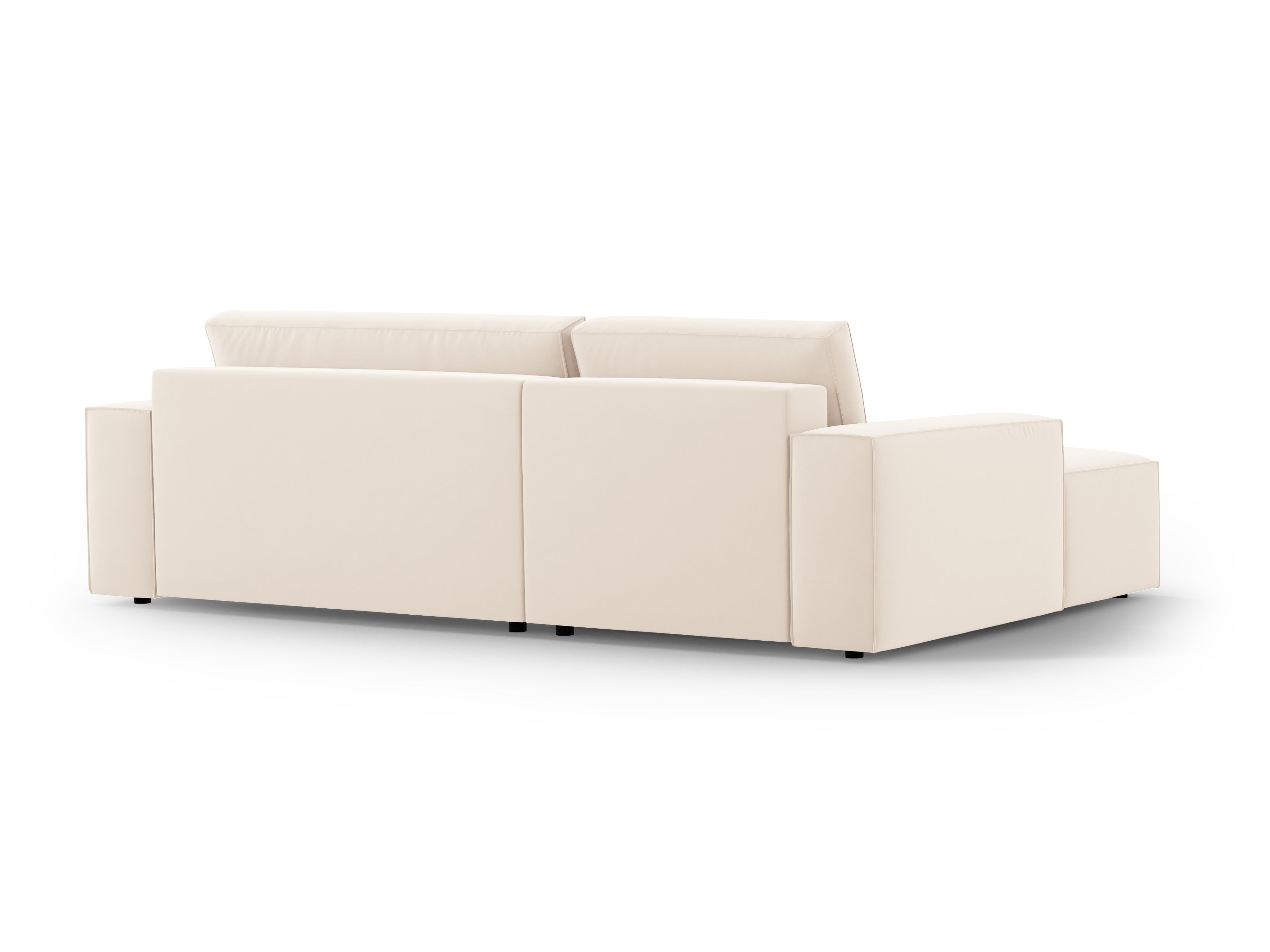 Samt-Ecksofa links mit Schlaffunktion JODIE hellbeige