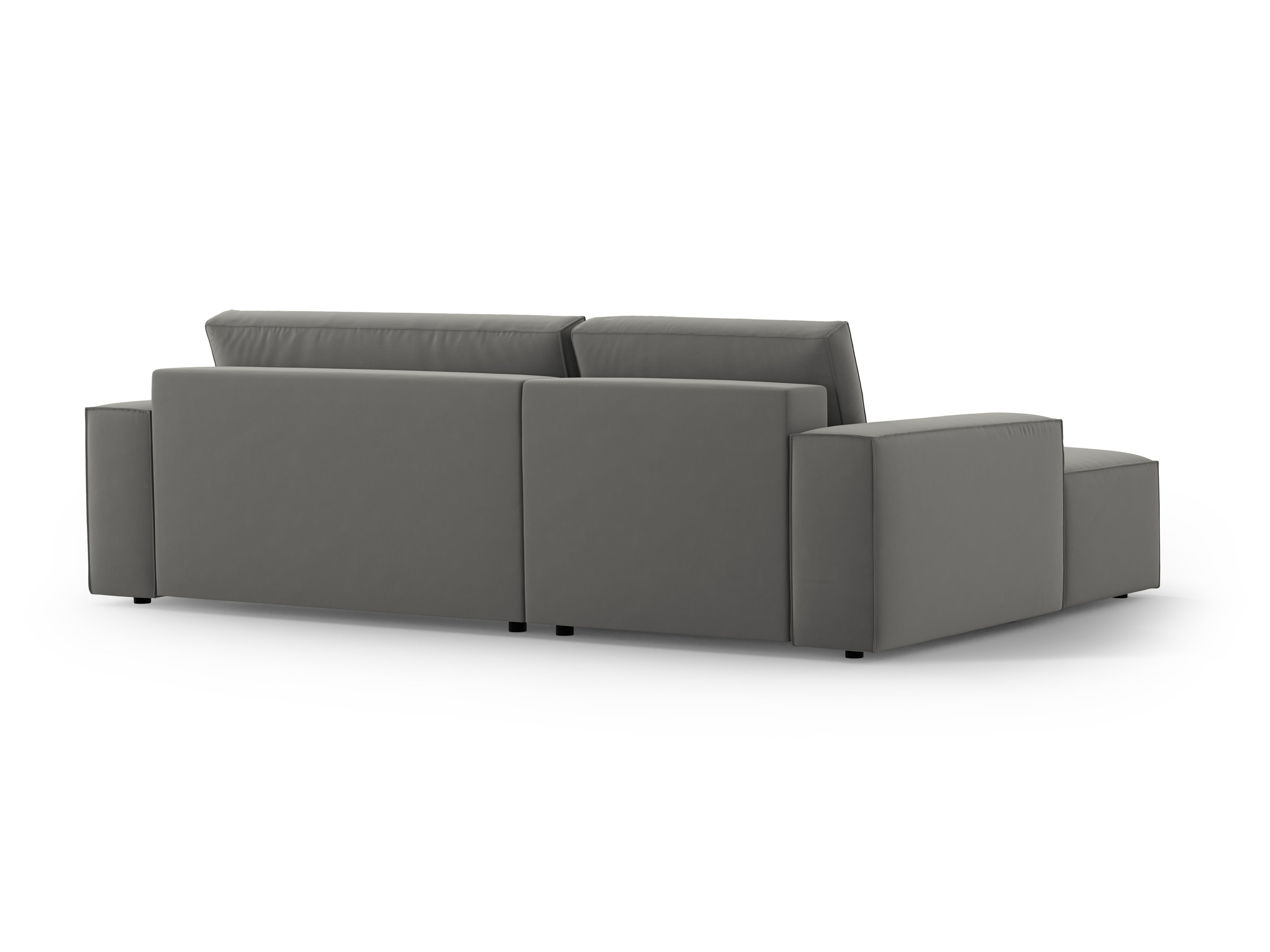 Samt-Ecksofa links mit Schlaffunktion JODIE hellgrau