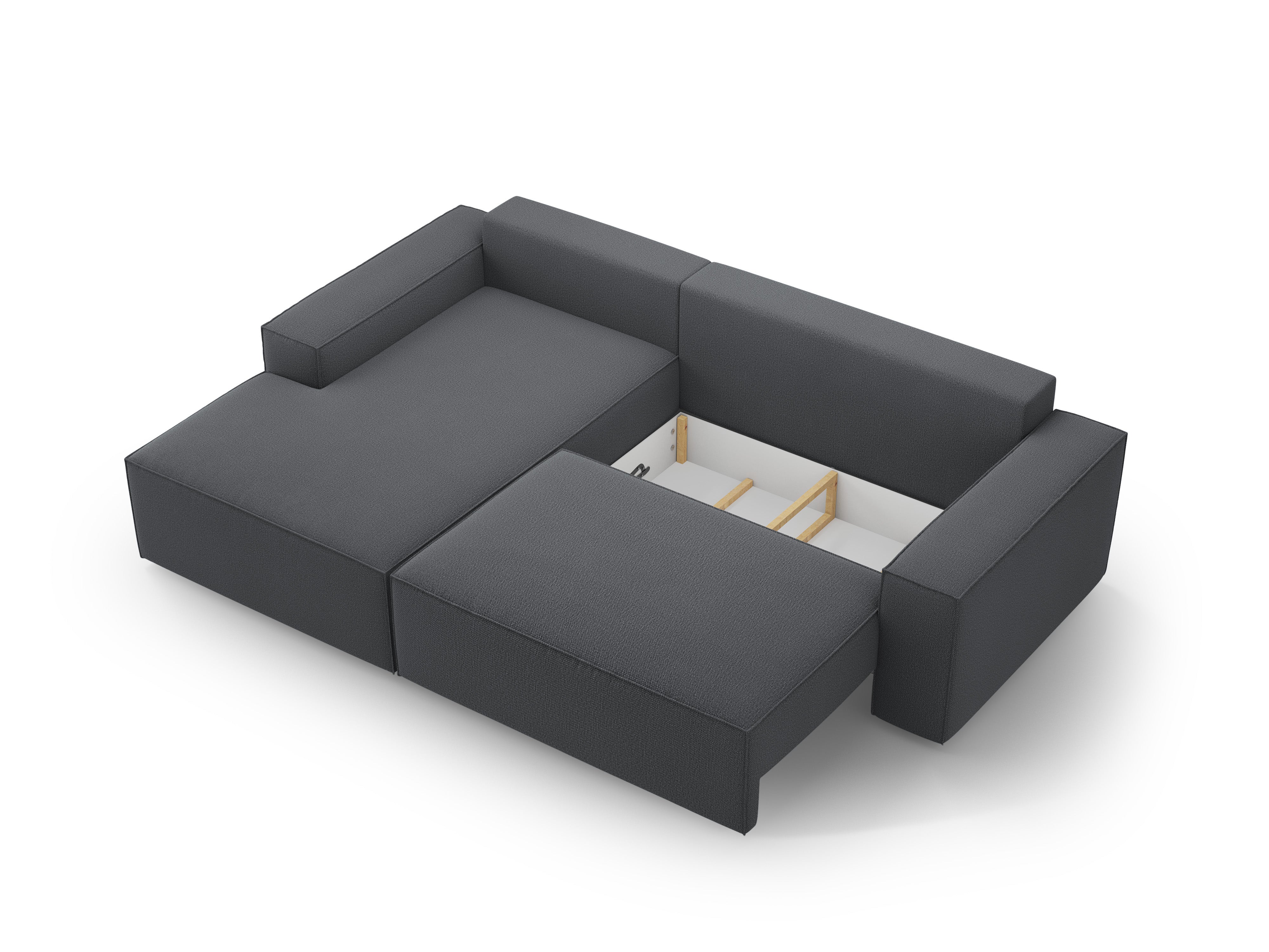 Ecksofa links mit Schlaffunktion JODIE dunkelgrau