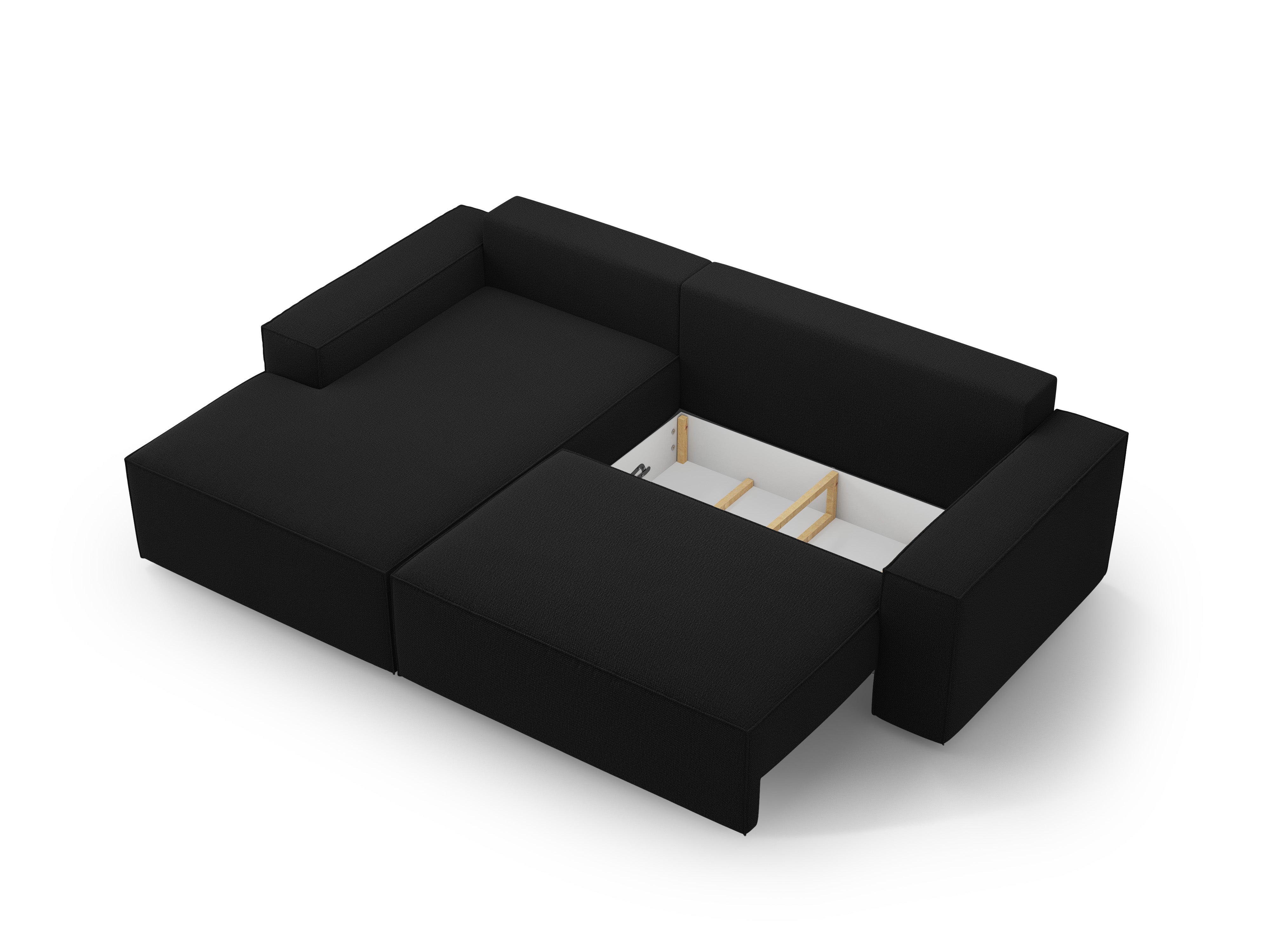 Ecksofa links mit Schlaffunktion JODIE schwarz