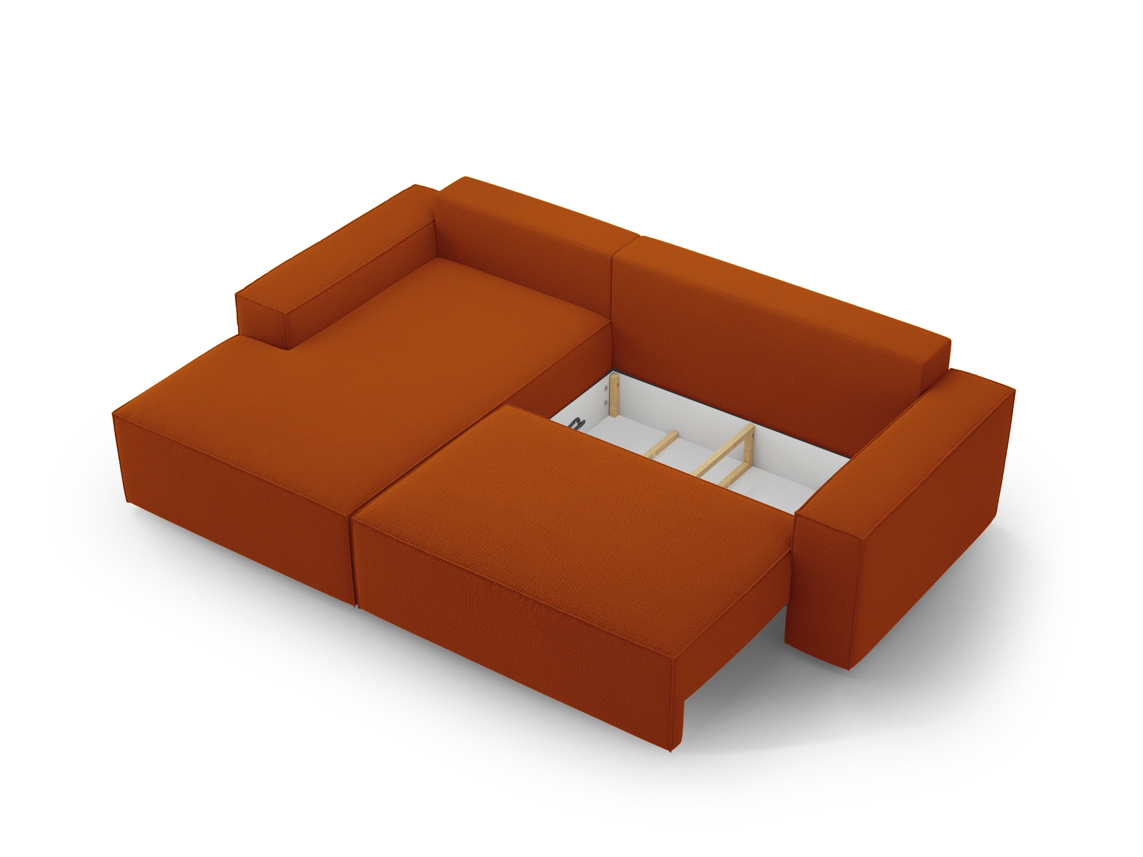 Ecksofa links mit Schlaffunktion JODIE terrakotta