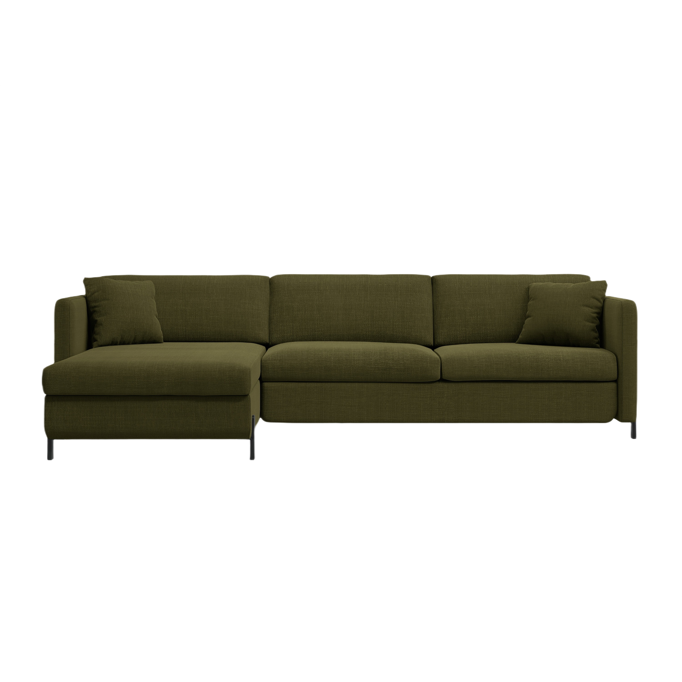Linke Ecksofa mit Bettfunktion und Schachtel, "Gloria", 4 Sitze, Grün, 260x170x80
In Europa gemacht
