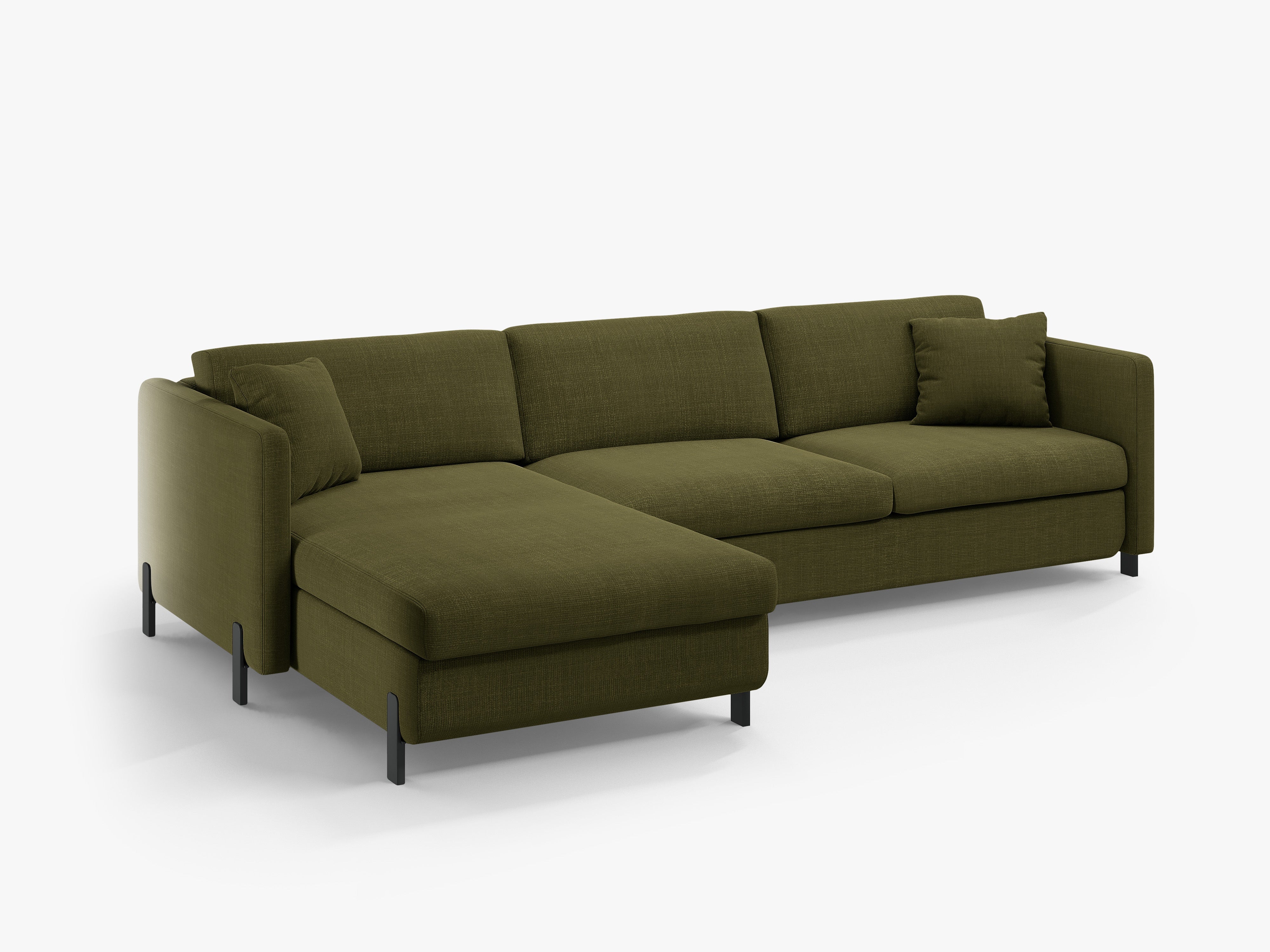 Linke Ecksofa mit Bettfunktion und Schachtel, "Gloria", 4 Sitze, Grün, 260x170x80
In Europa gemacht