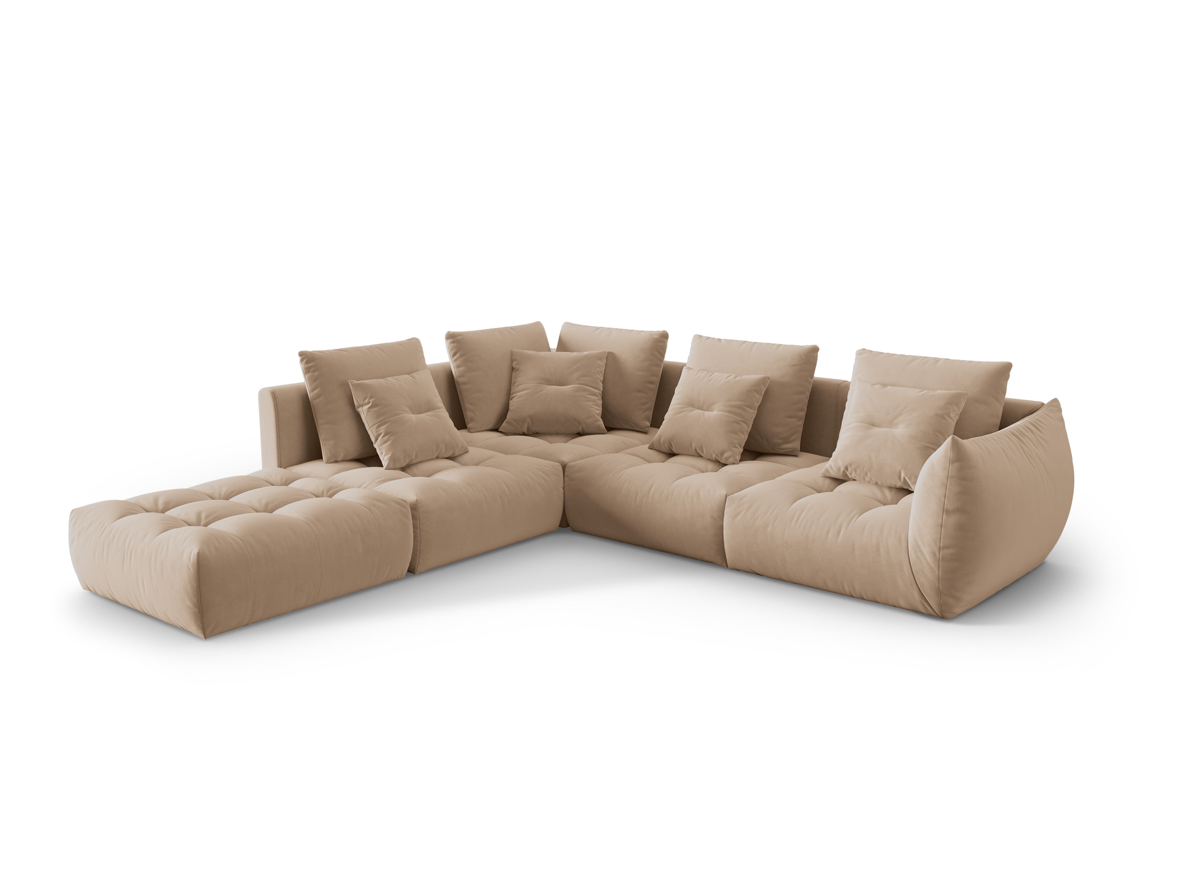 Samt modulares linke Ecksofa, "Bloom", 4 Sitze, Sand, 316x310x95
In Europa gemacht