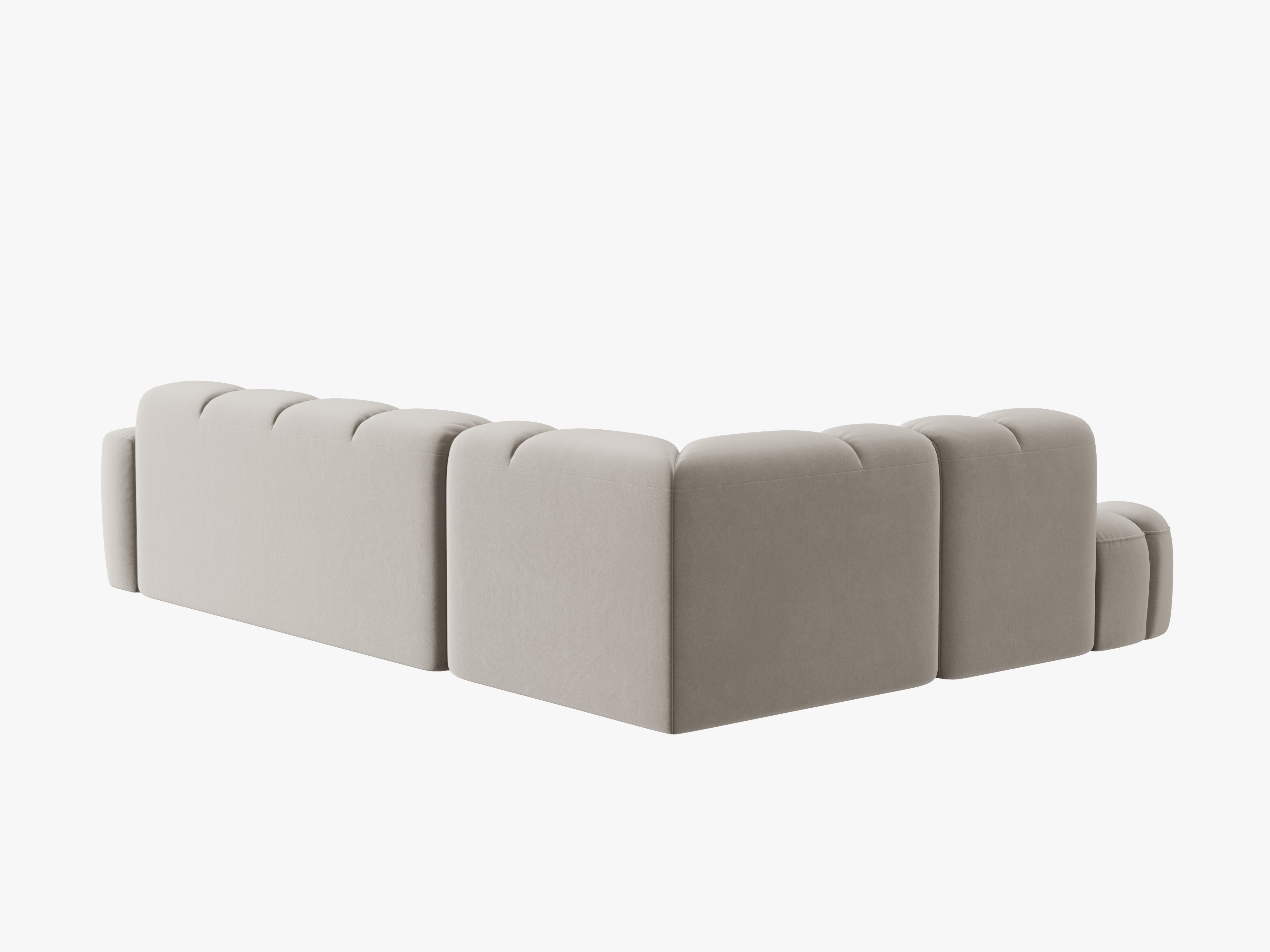 Left-facing velvet corner sofa LISA light beige [Monika] [Julia spr]