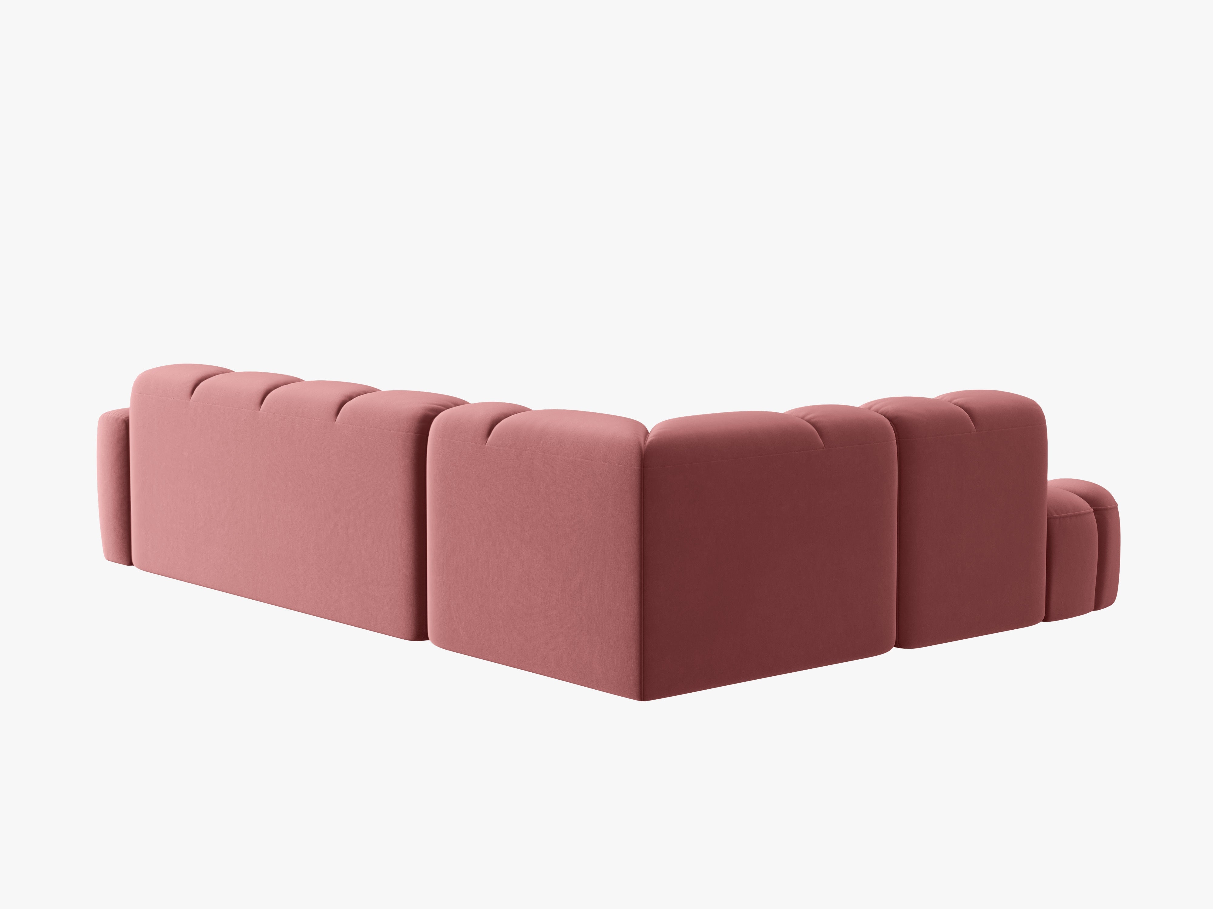 Left-facing velvet corner sofa LISA pink [Monika] [Julia spr]