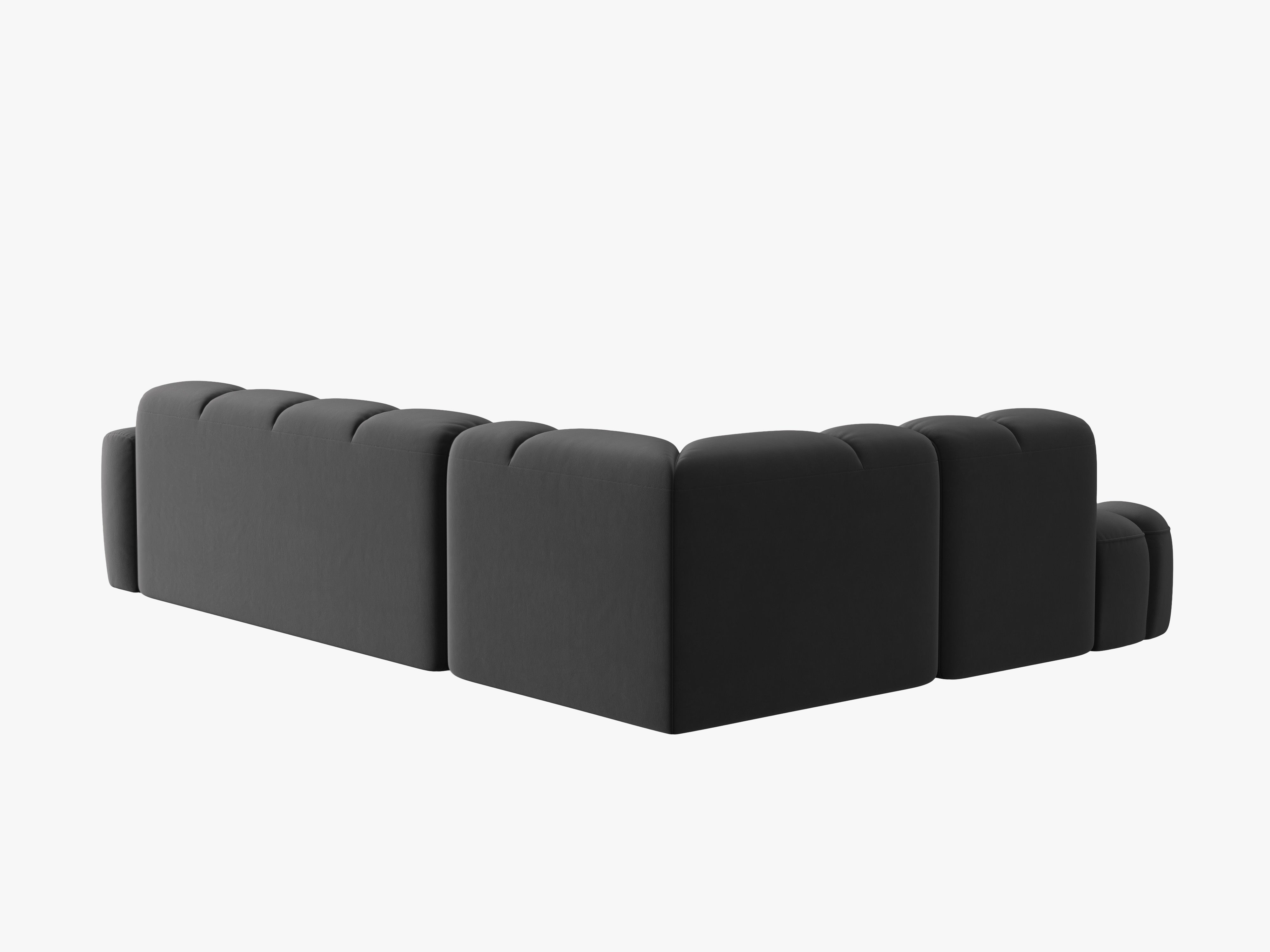 Left-facing velvet corner sofa LISA dark gray [Monika] [Julia spr]