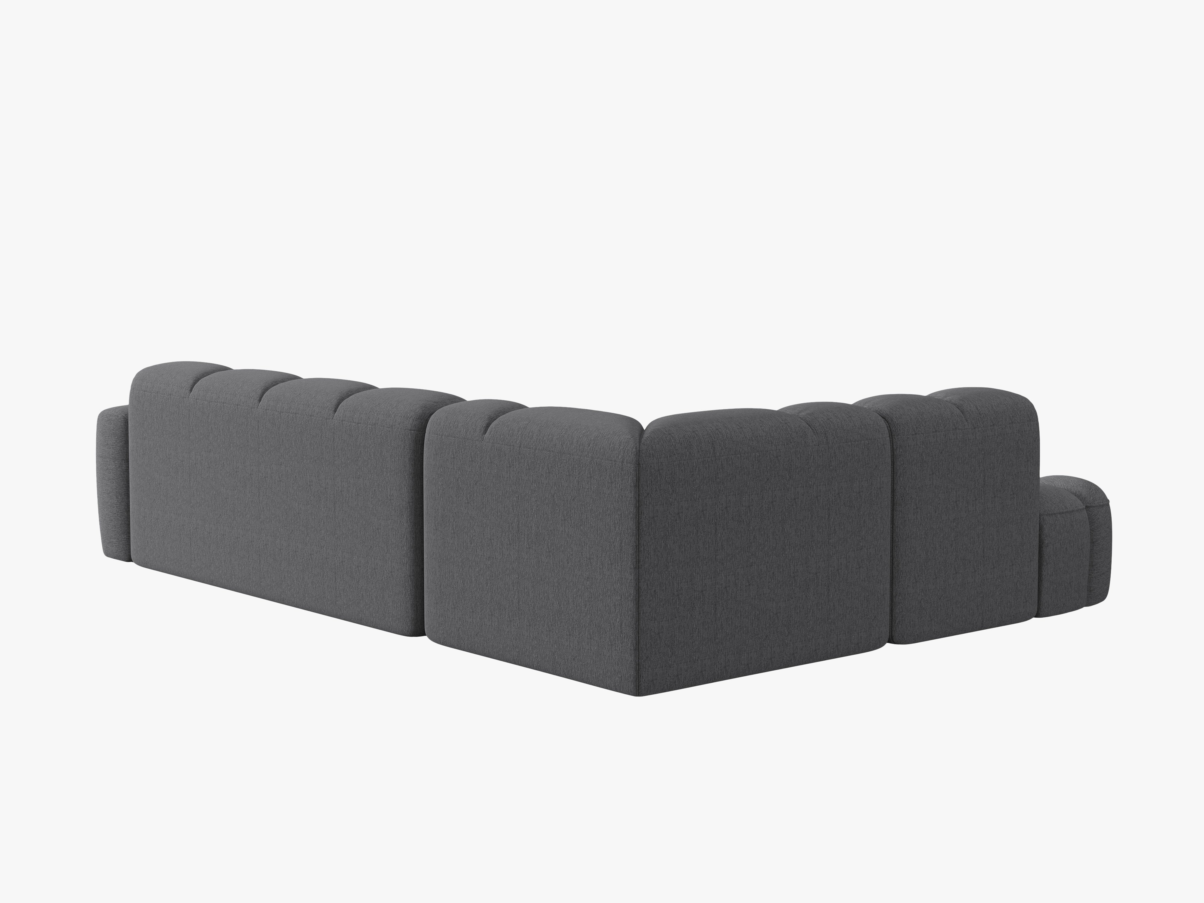 Left-facing corner sofa LISA gray chenille