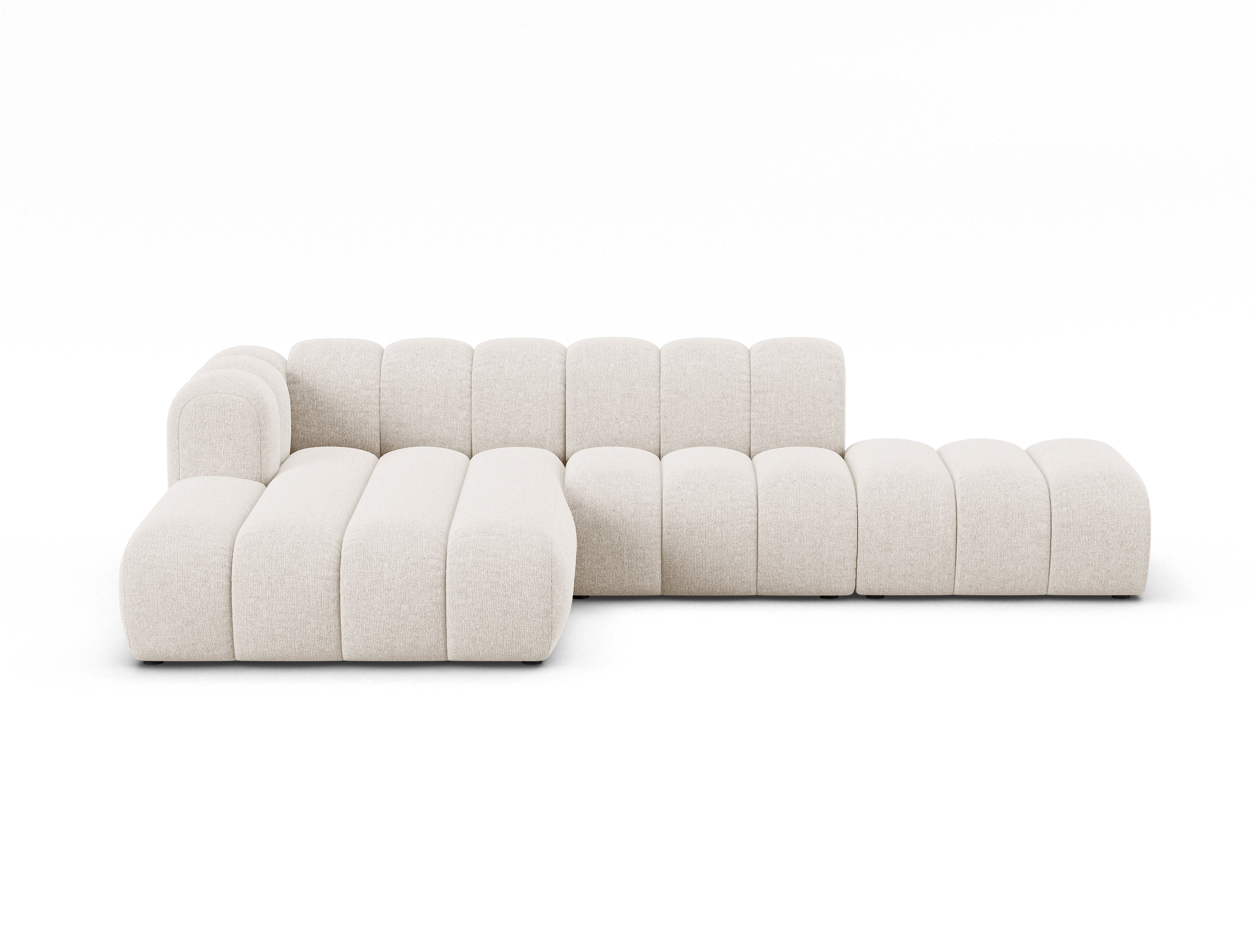 5-sitzige linke Eckcouch LUPINE hellbeige Chenille