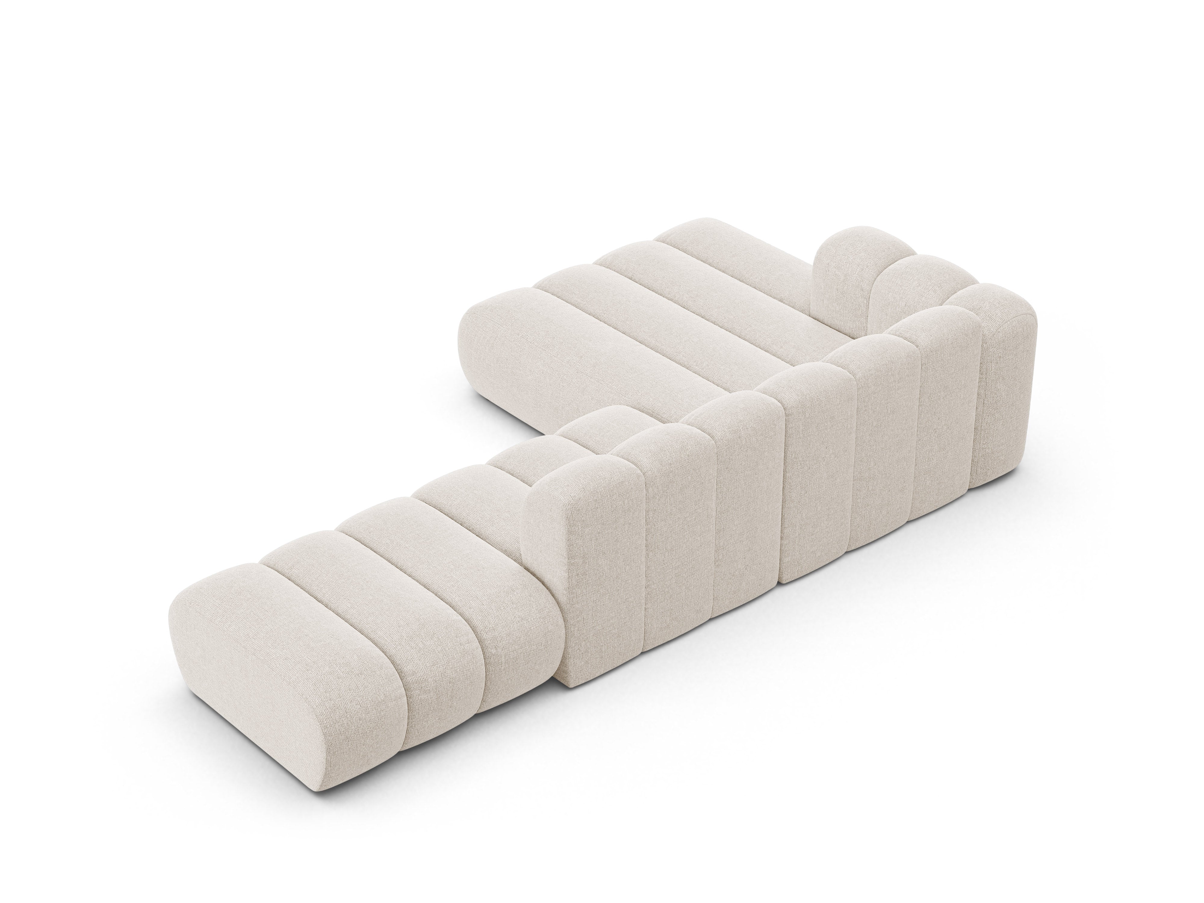 5-sitzige linke Eckcouch LUPINE hellbeige Chenille