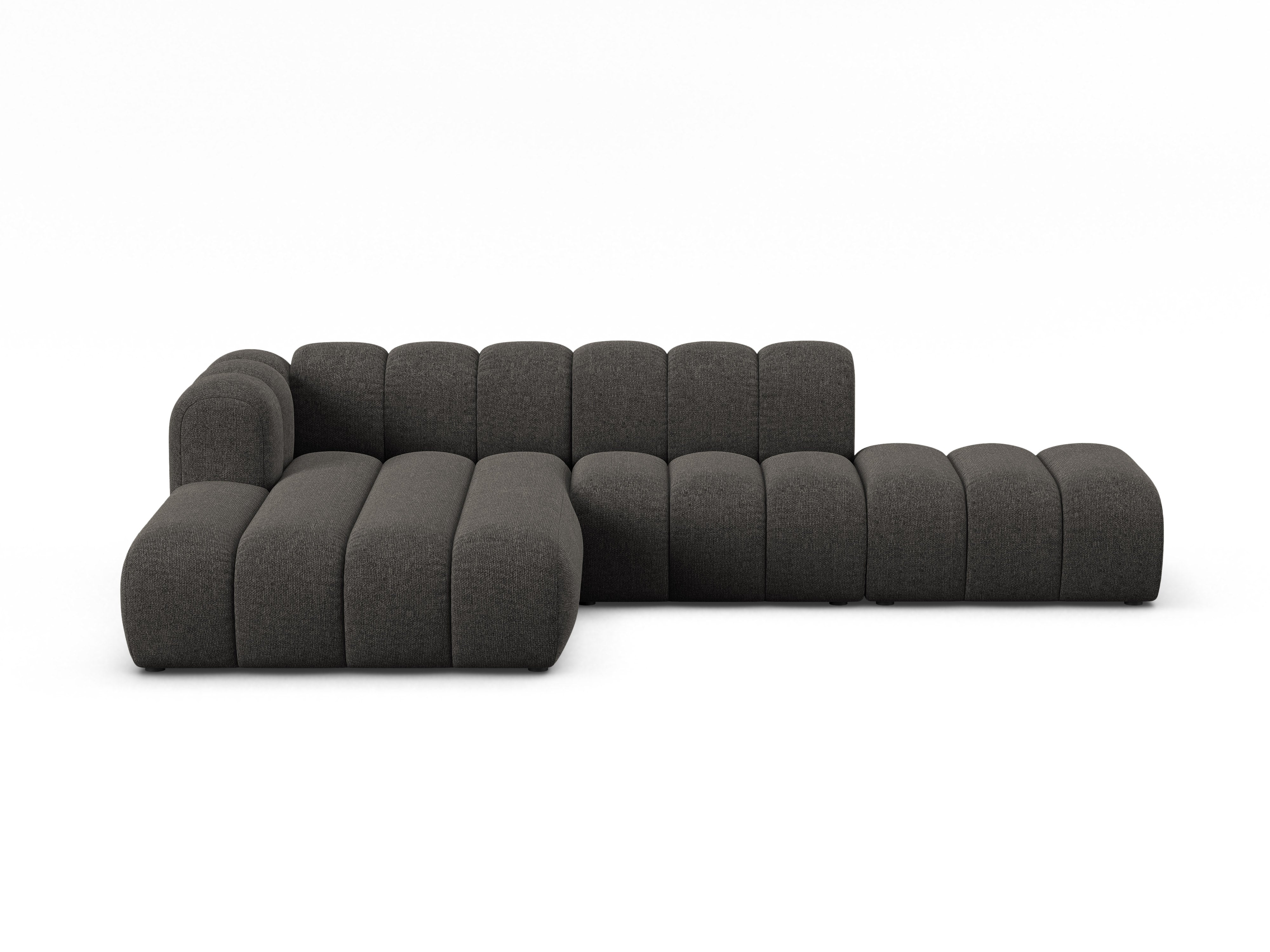 5-sitzige linke Eckcouch LUPINE graues Chenille