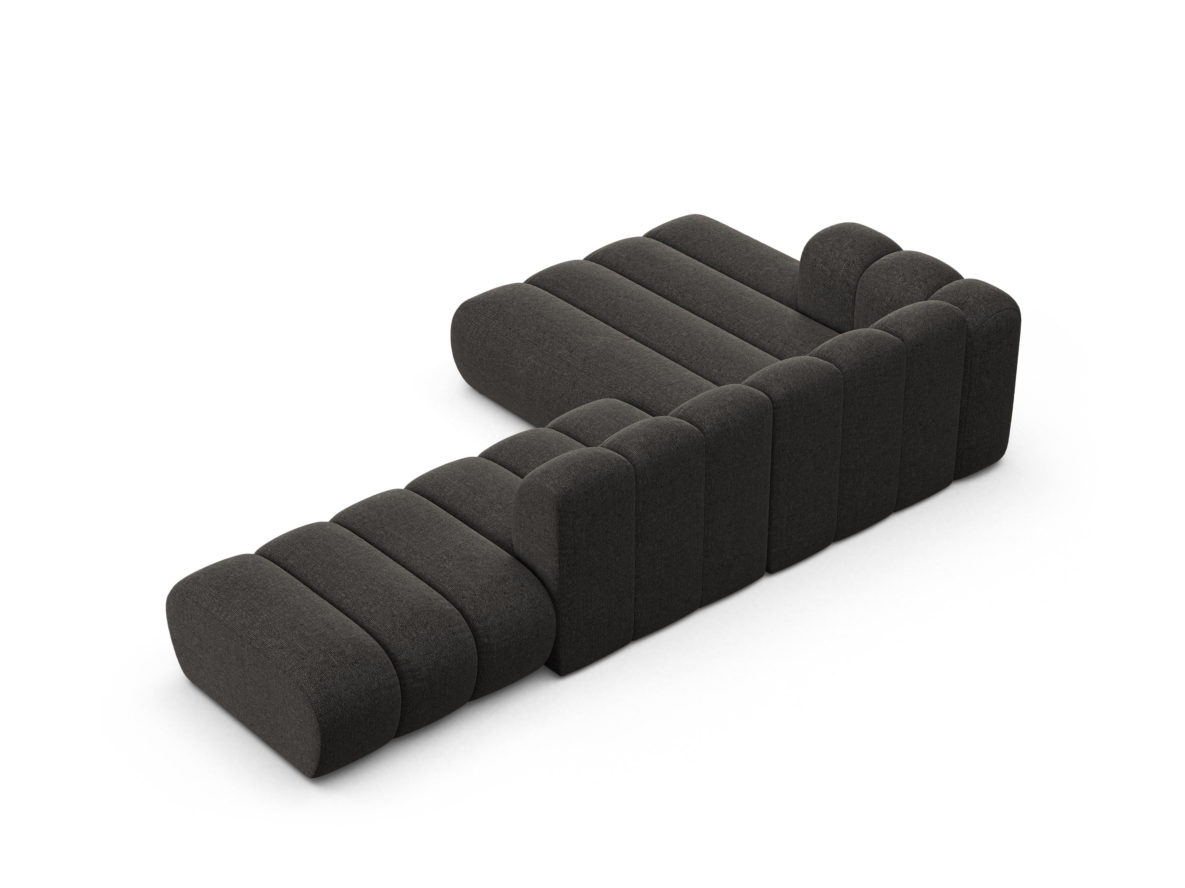 5-sitzige linke Eckcouch LUPINE graues Chenille