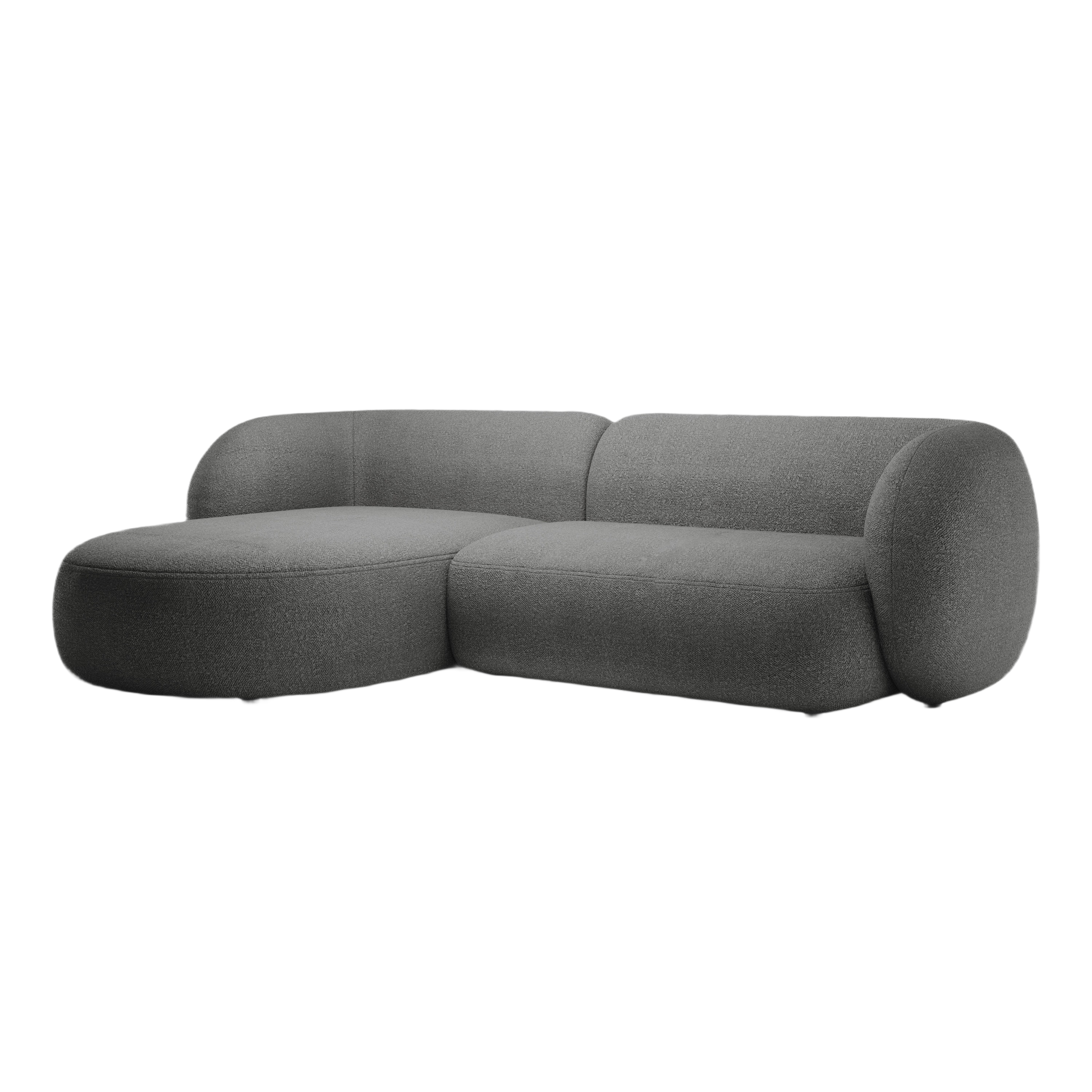 Linksseitiges 3-Sitzer-Sofa KATE dunkelgrau Boucle