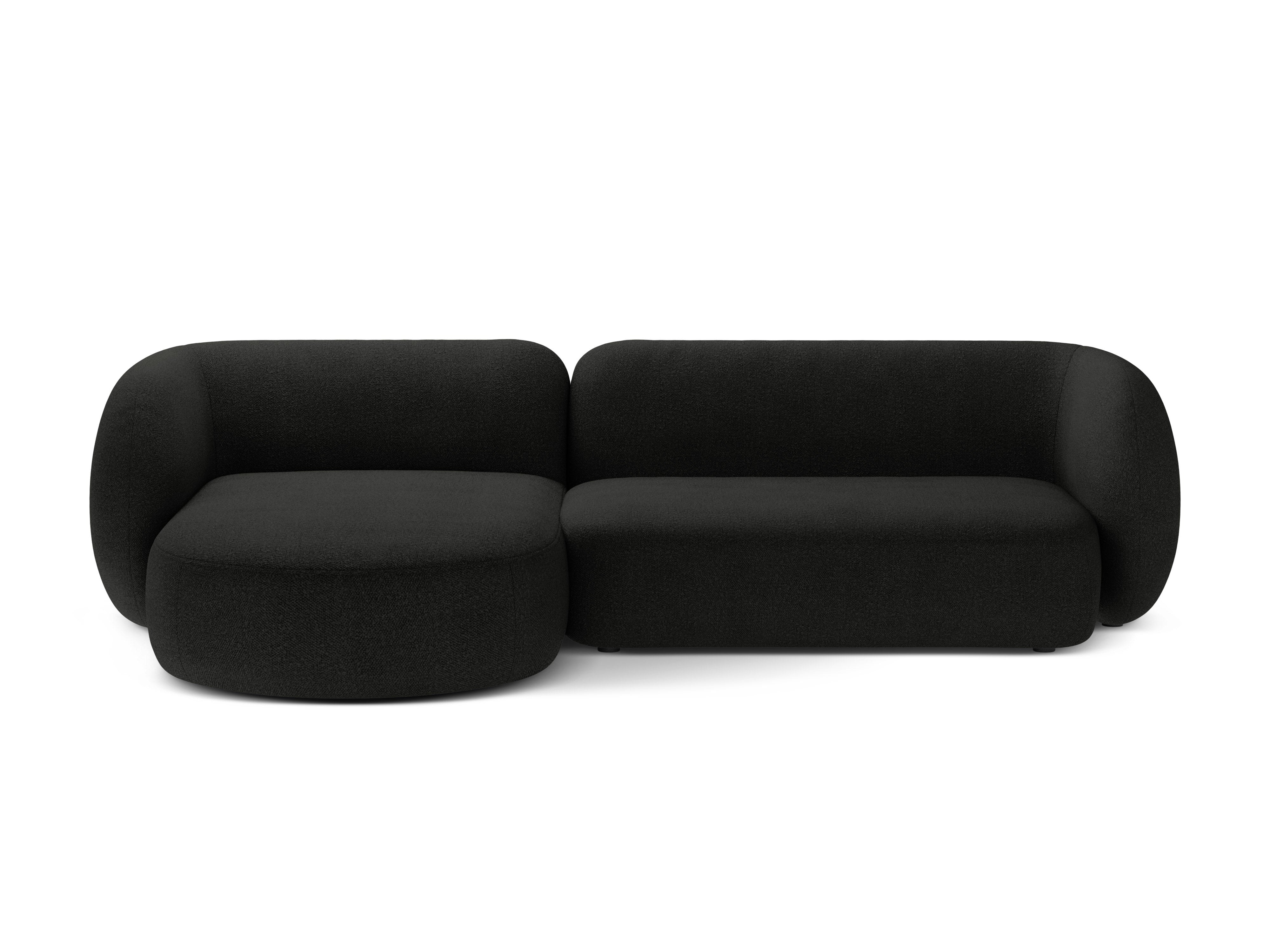 Linksseitiges 3-Sitzer-Sofa KATE schwarzes Boucle