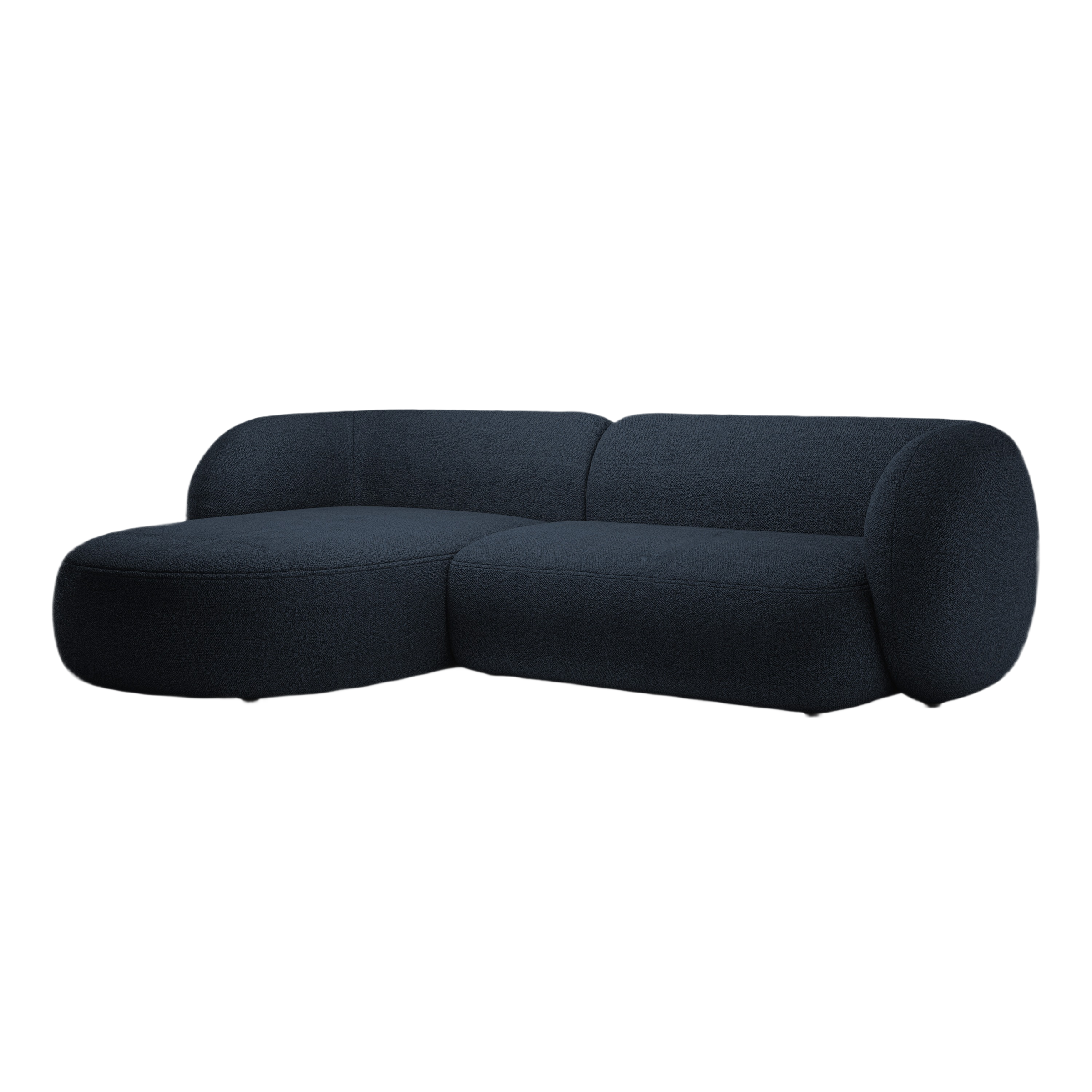 Linksseitiges 3-Sitzer-Sofa KATE in marineblauem Boucle