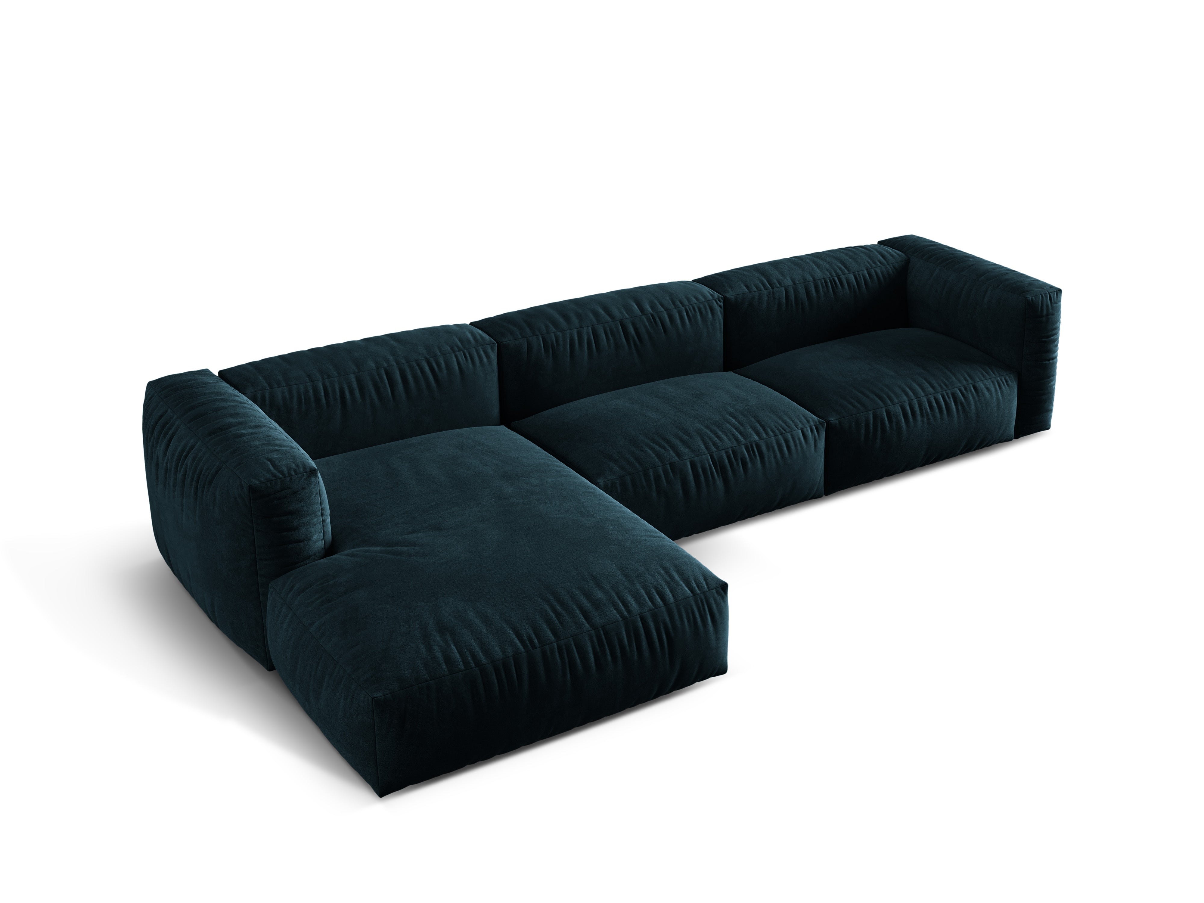 Left-handed velvet 3-seater Martin Petrol Martin