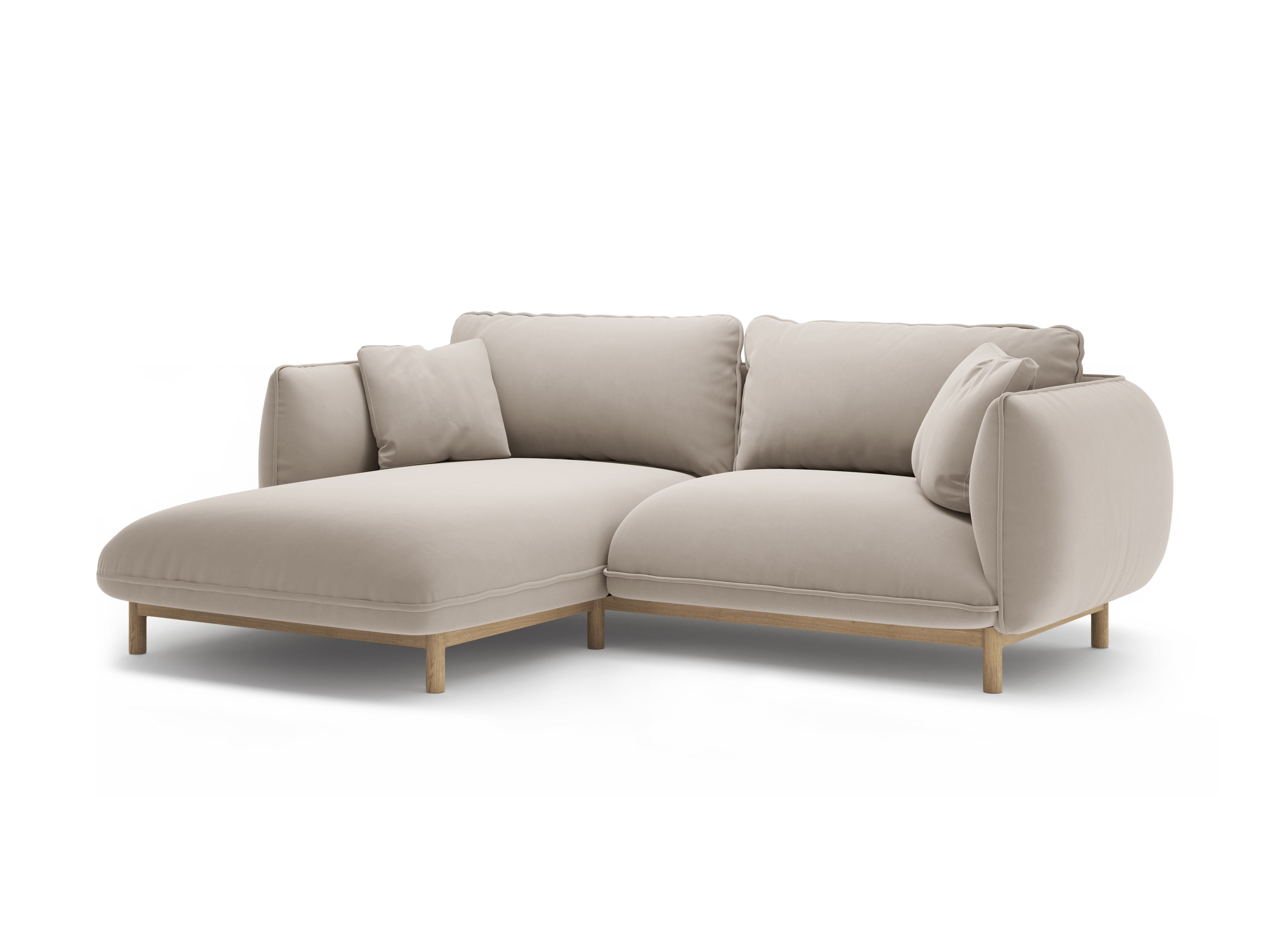 Samt-Ecksofa links ADA hellbeige