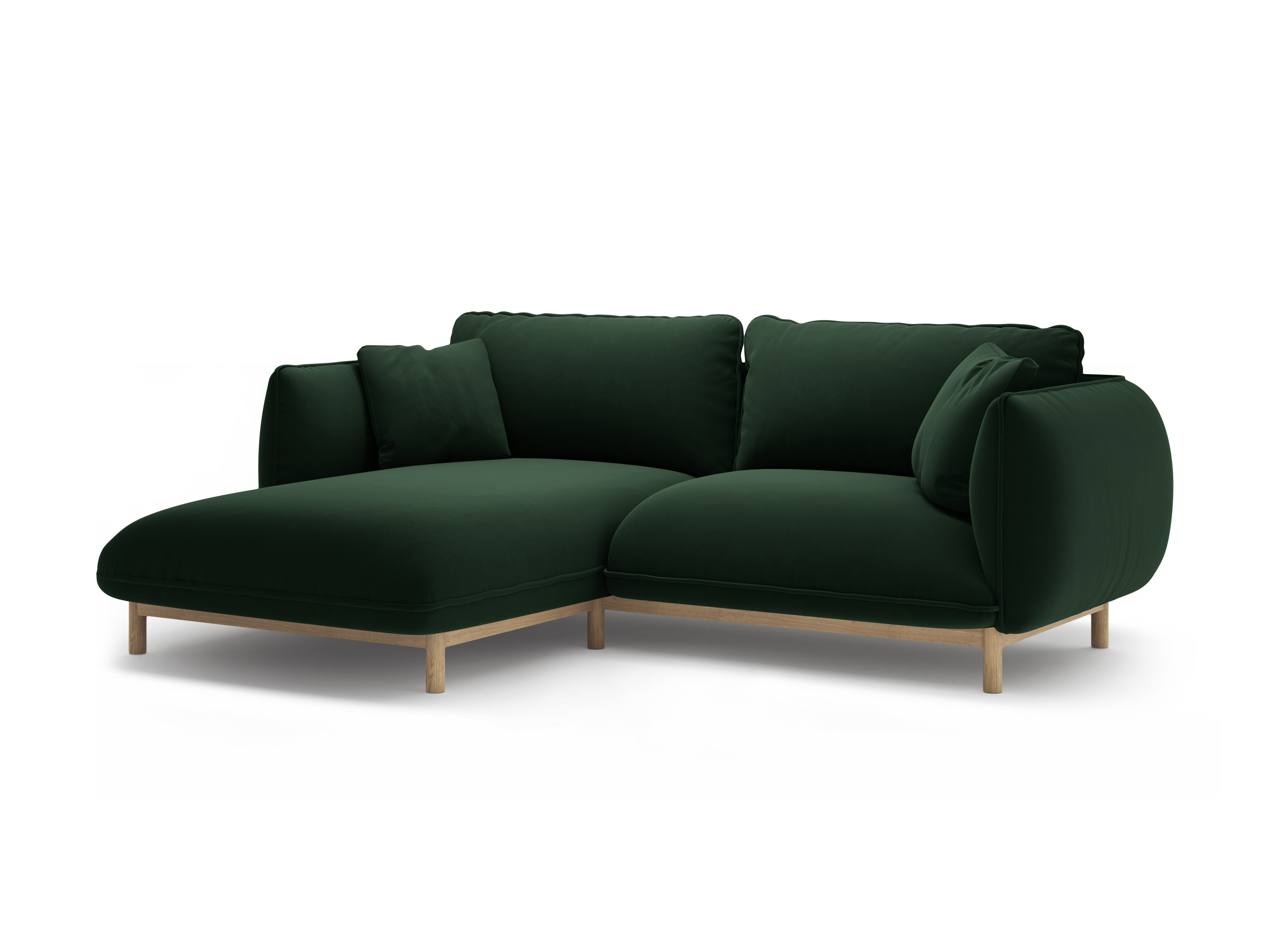 Velvet Left Corner Sofa ADA Bottle Green