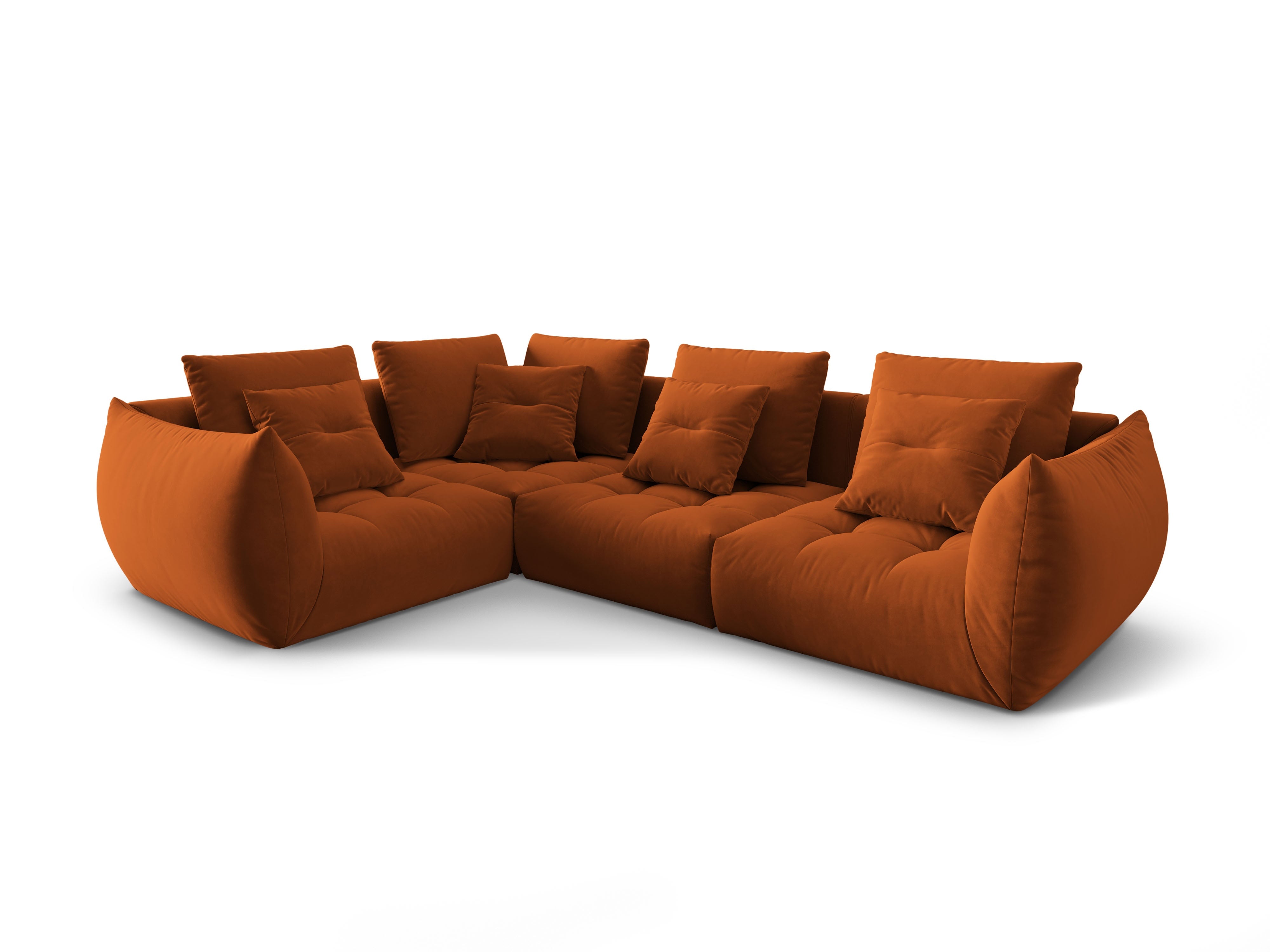 Samt modulares linke Ecksofa, "Bloom", 3 Sitze, Terrakotta, 316x216x95
In Europa gemacht
