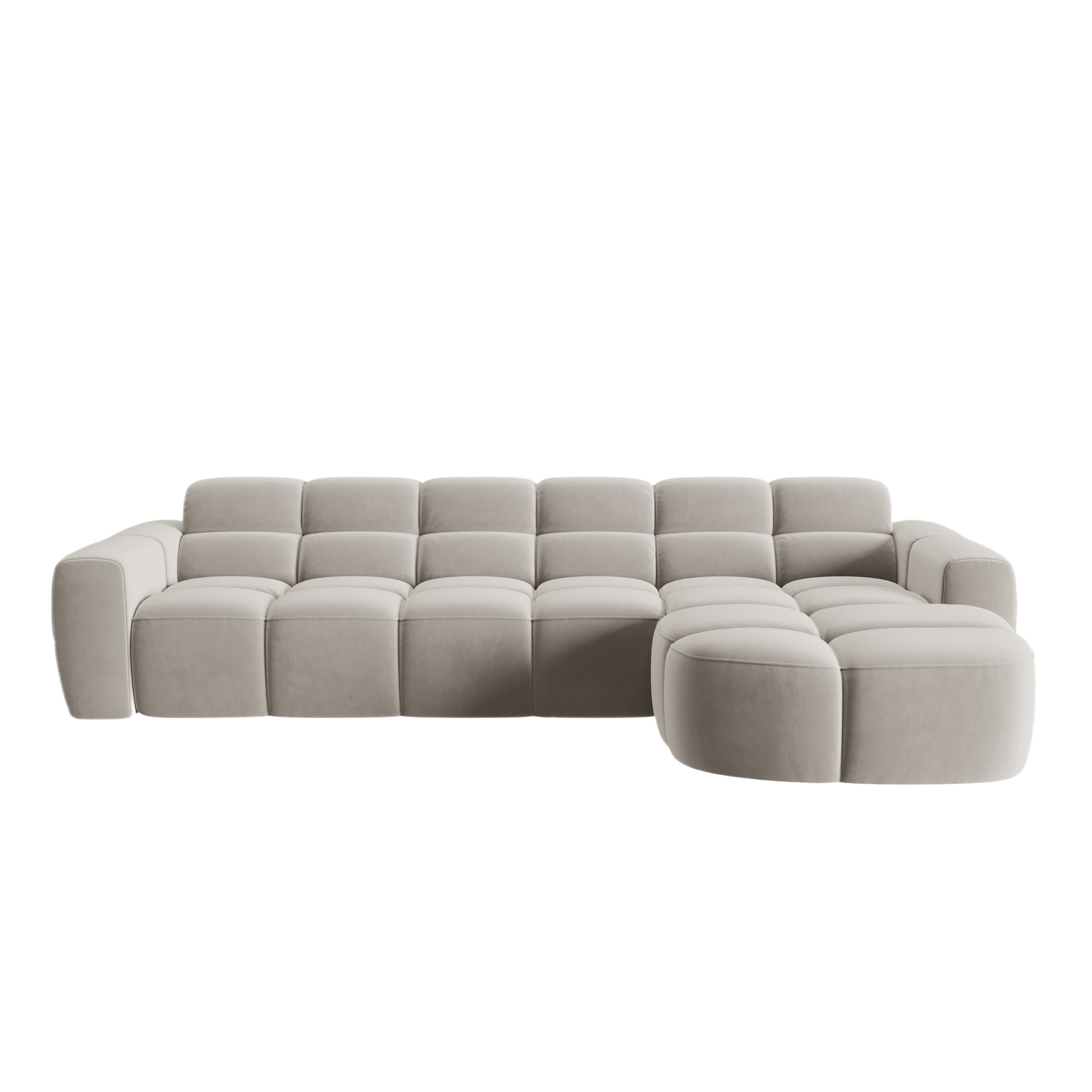 Samt-Ecksofa rechts LISA hellbeige [Monika]  [Julia spr]
