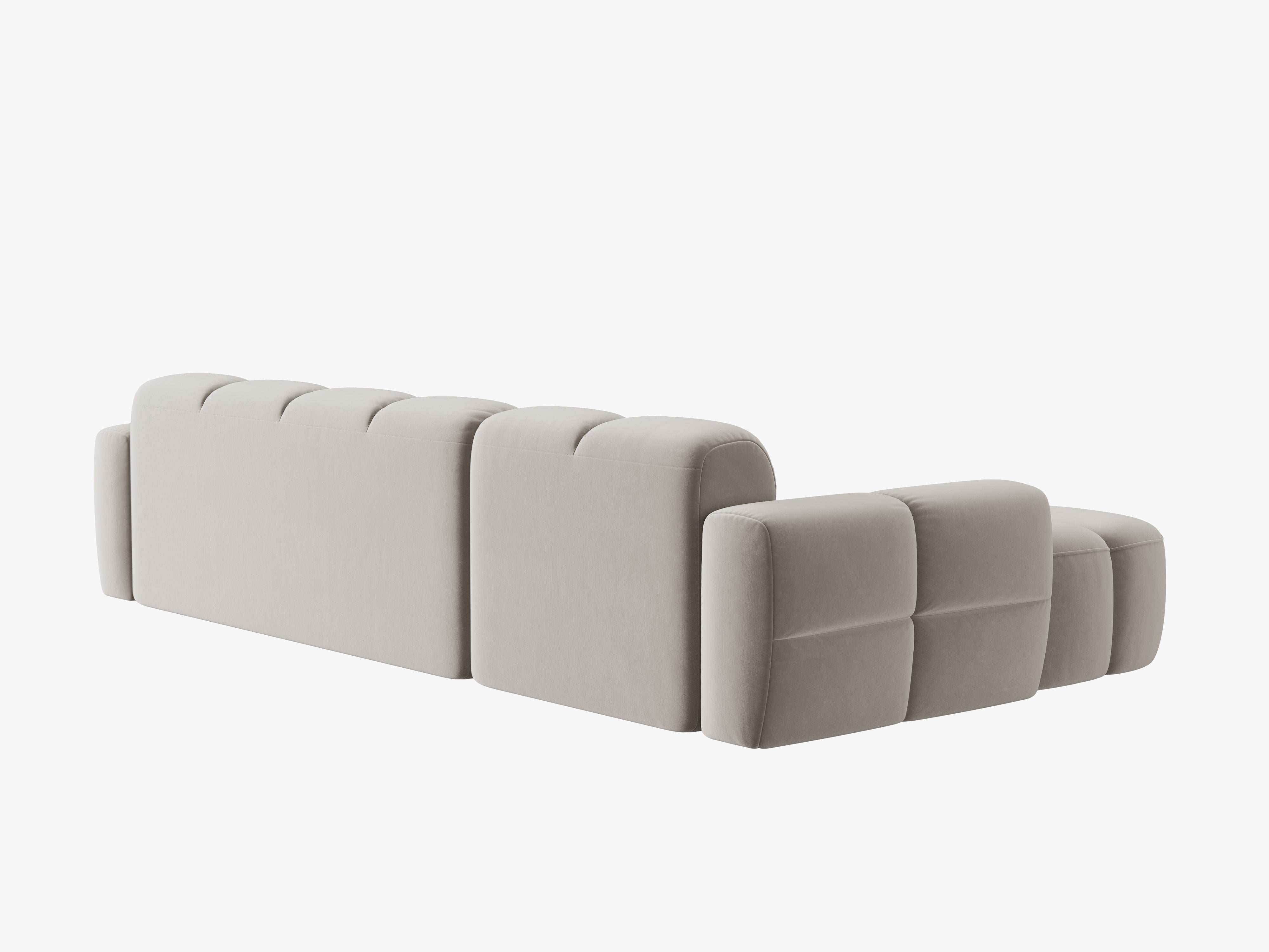 Left-facing velvet corner sofa LISA light beige [Monika]