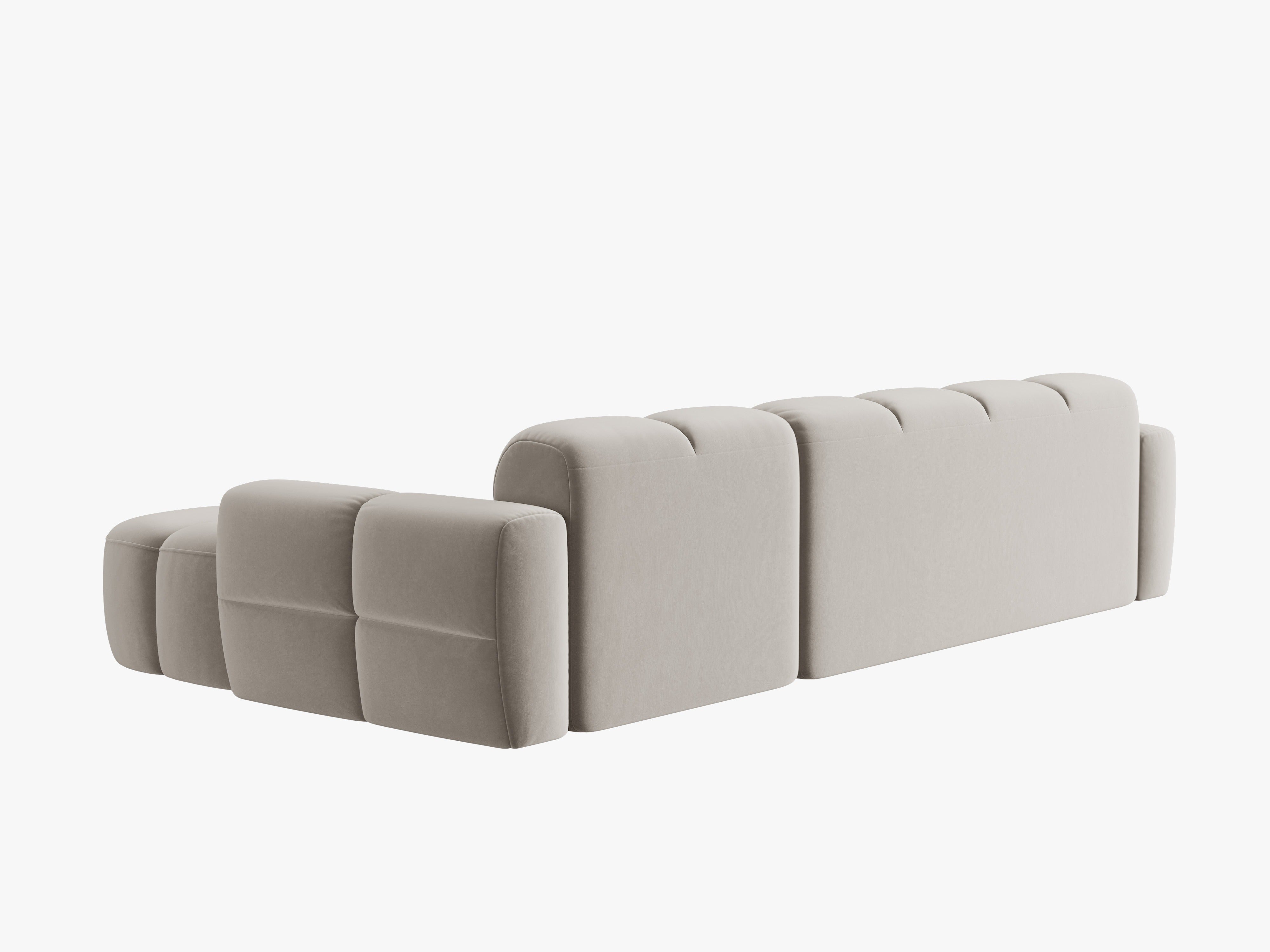 Samt-Ecksofa rechts LISA hellbeige [Monika]  [Julia spr]