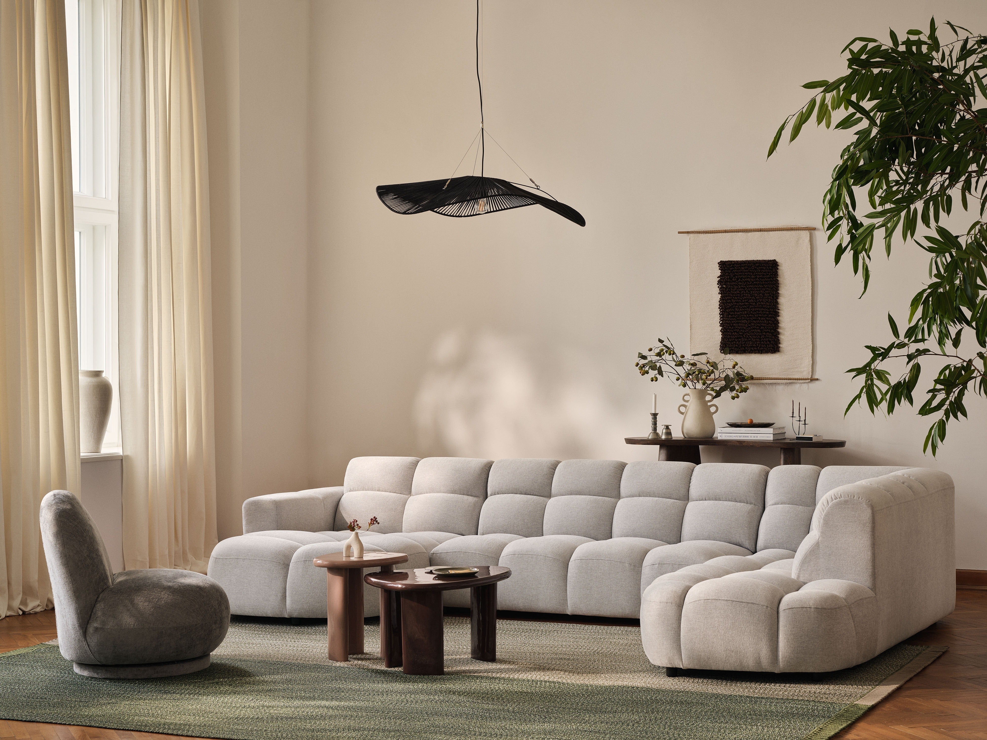 Right-facing velvet corner sofa LISA dark gray [Monika] [Julia spr]