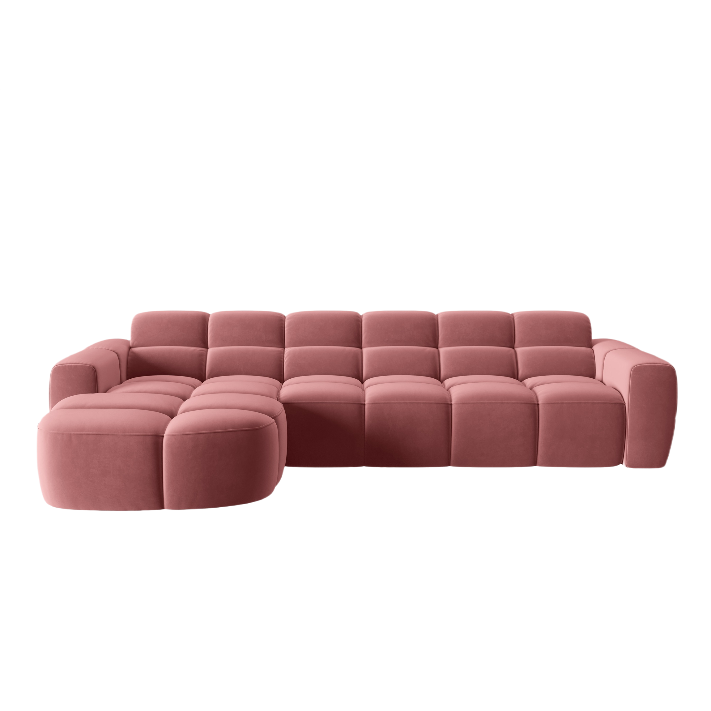 Samt-Ecksofa links LISA rosa [Monika] [Julia spr]