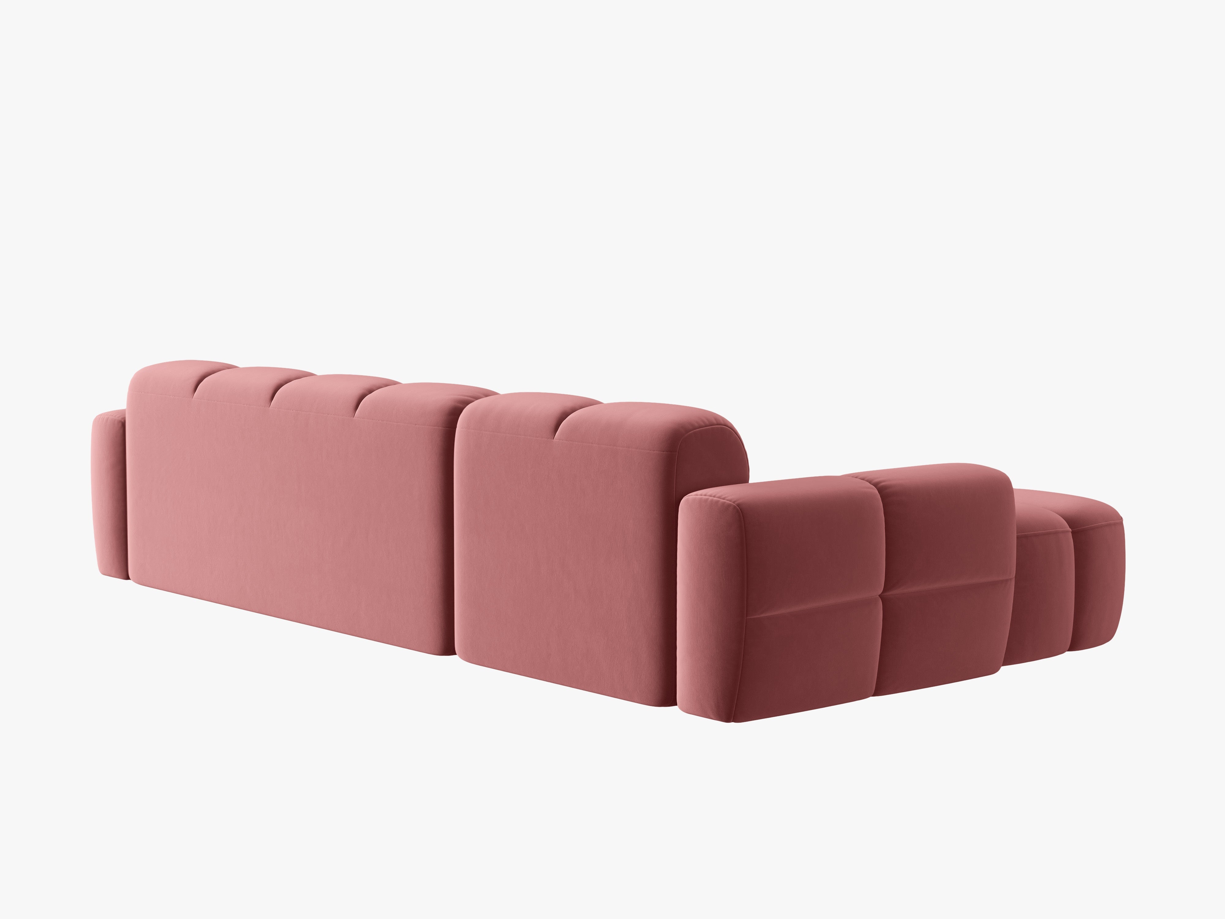 Samt-Ecksofa links LISA rosa [Monika] [Julia spr]
