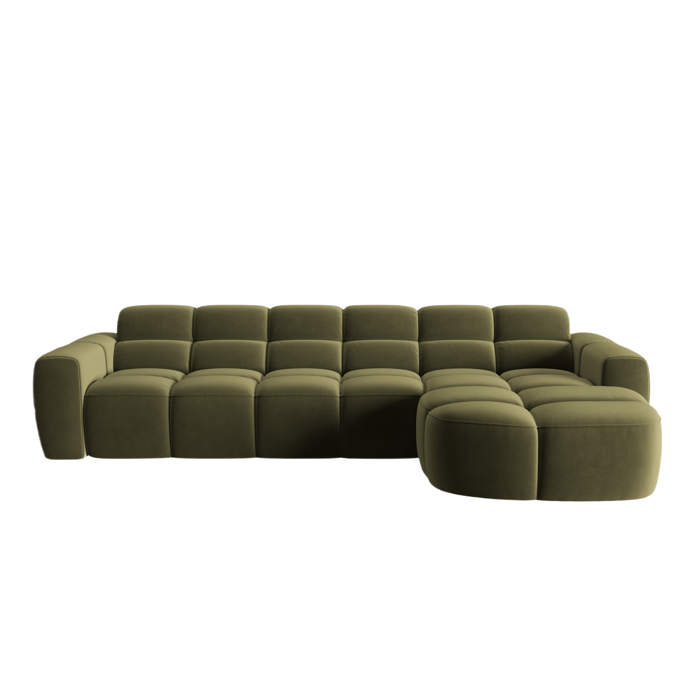 Samt-Ecksofa rechts LISA hellgrün [Monika]  [Julia spr]