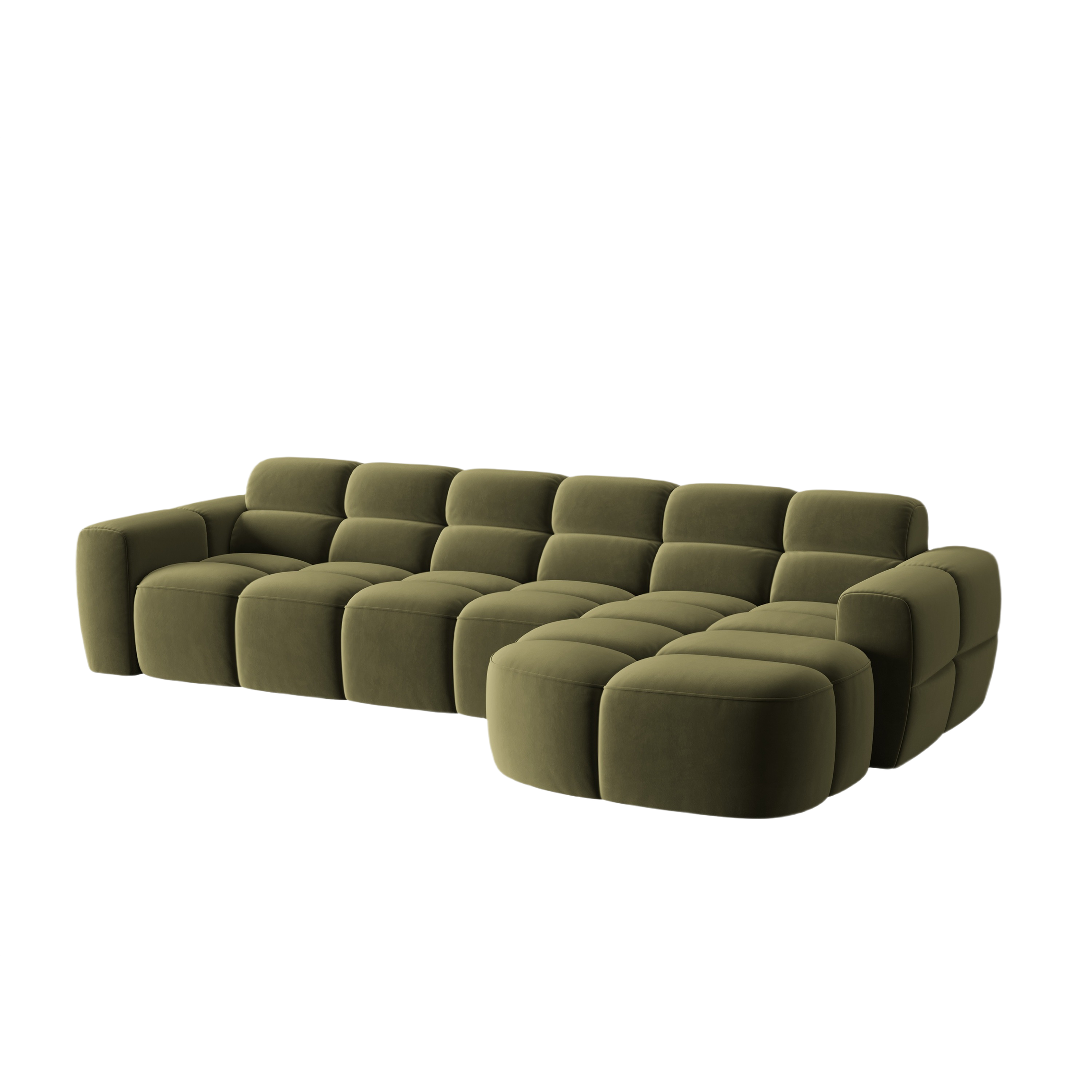 Samt-Ecksofa rechts LISA hellgrün [Monika]  [Julia spr]