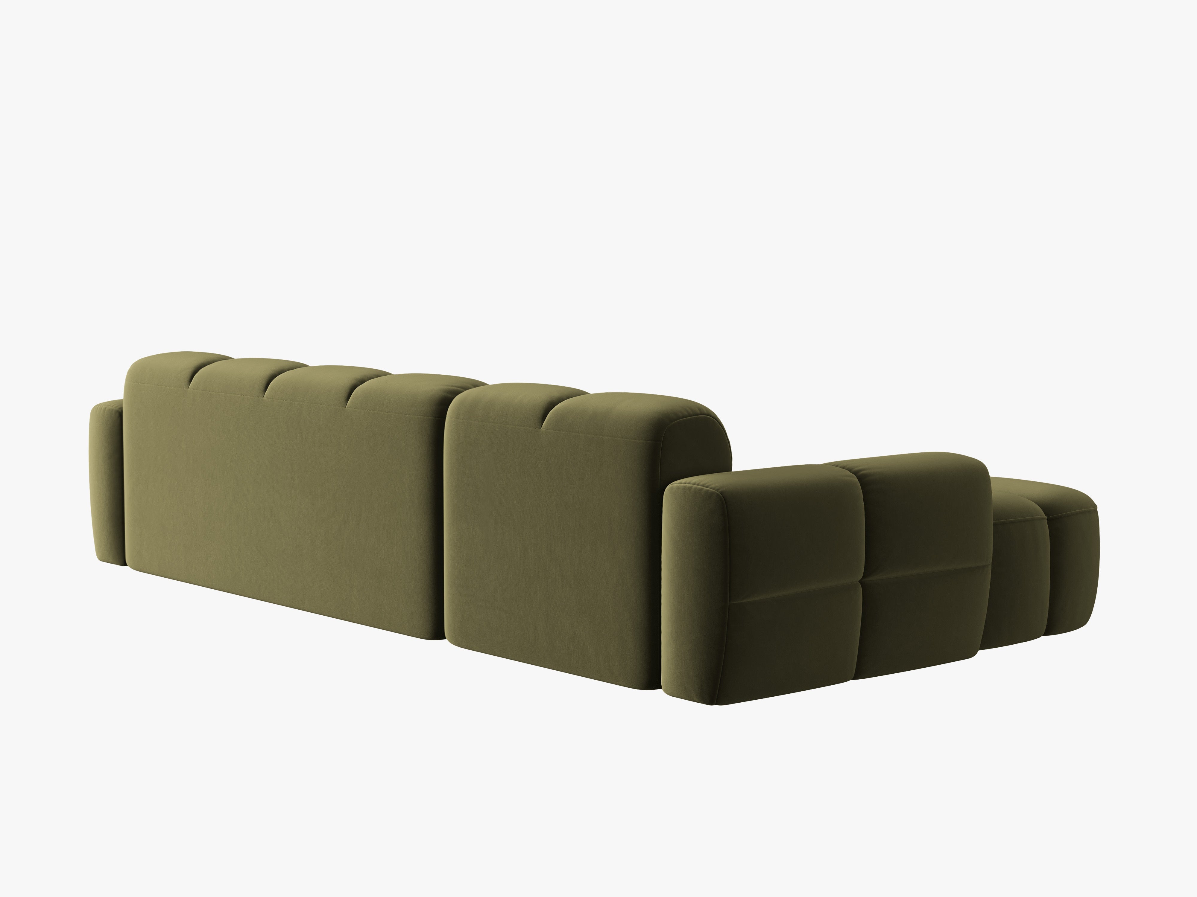 Samt-Ecksofa links LISA hellgrün [Monika]
