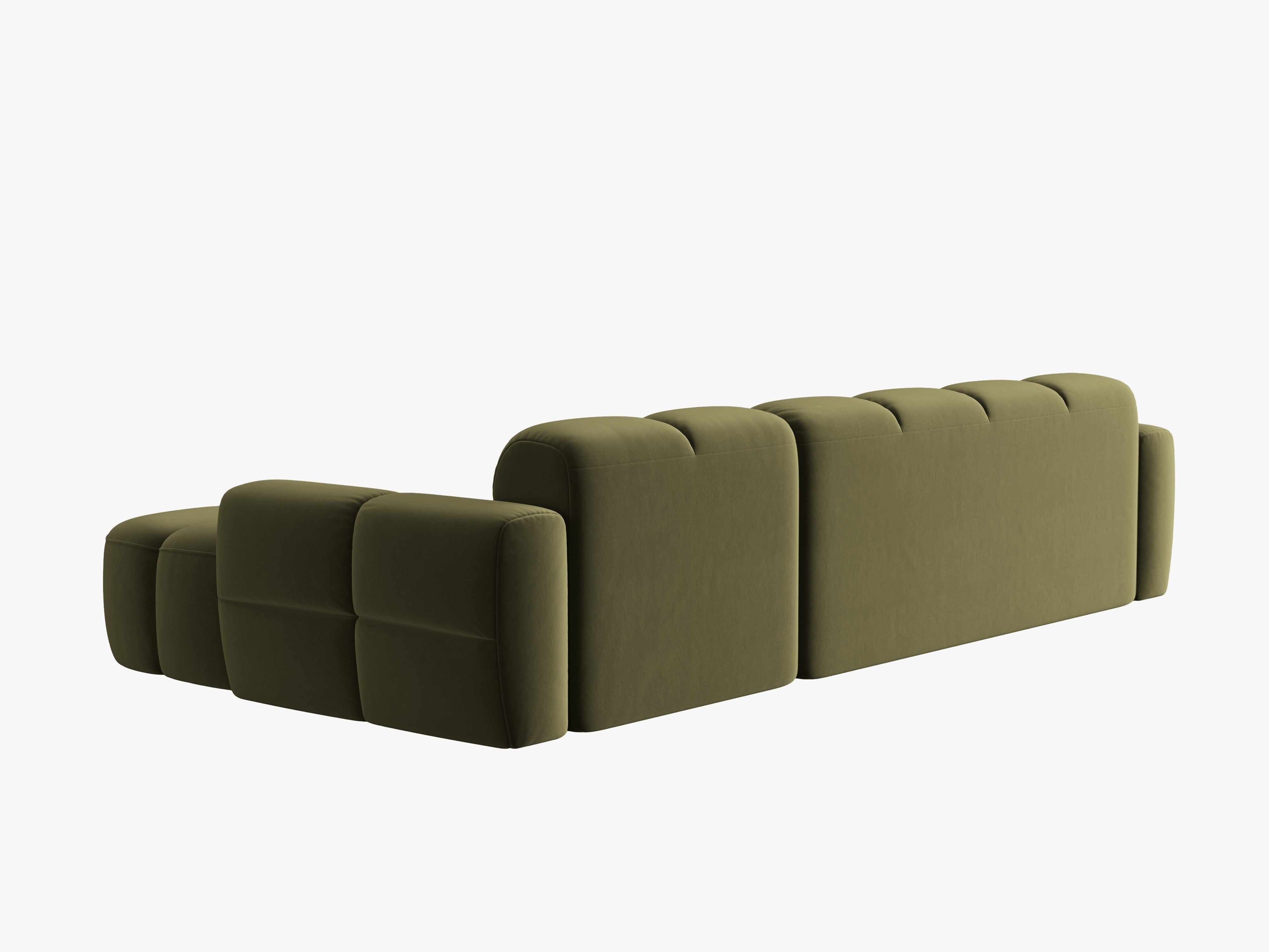 Samt-Ecksofa rechts LISA hellgrün [Monika]  [Julia spr]