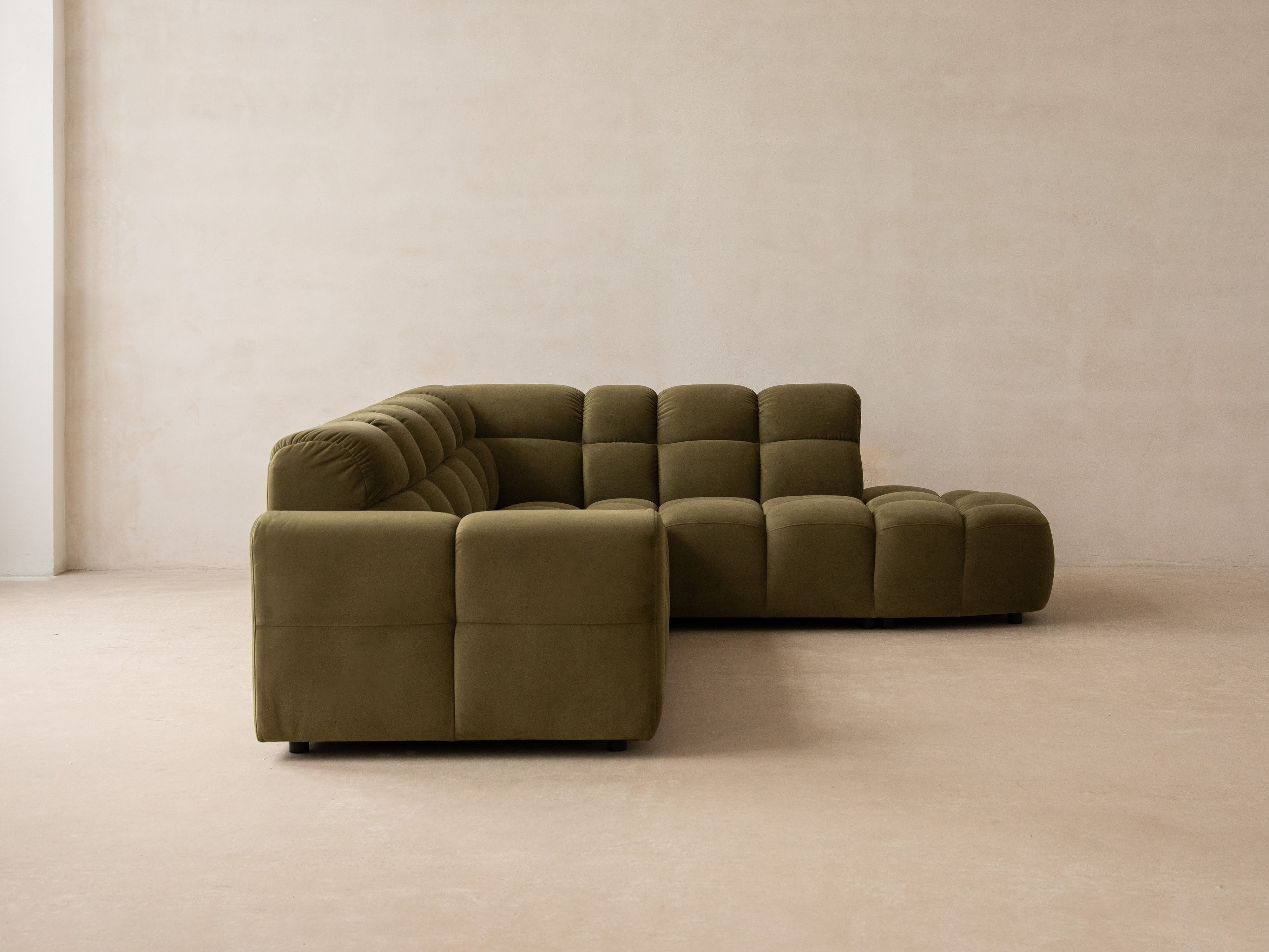 Left-facing velvet corner sofa LISA dark gray [Monika] [Julia spr]