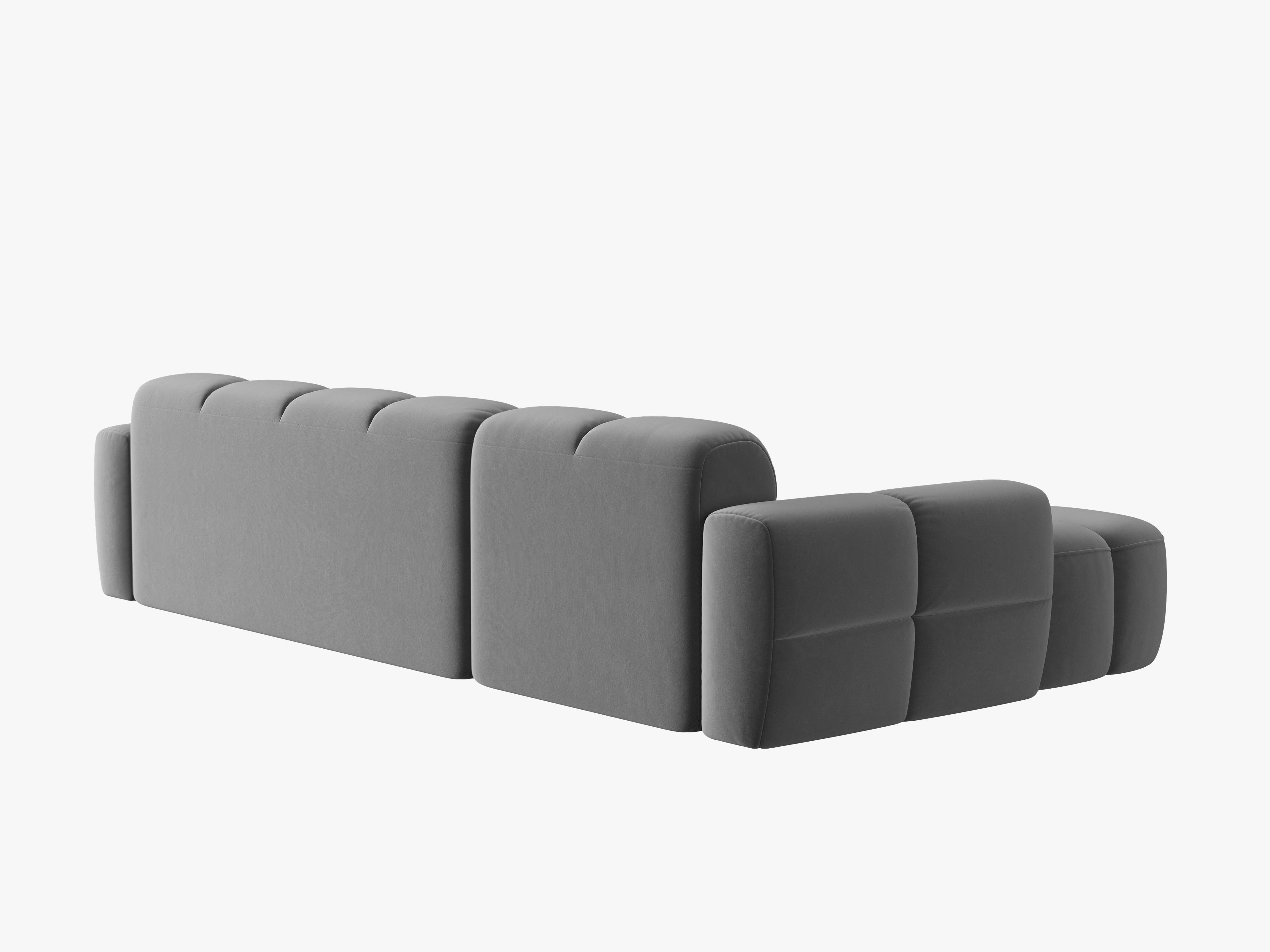 Samt-Ecksofa links LISA hellgrau [Monika] [Julia spr]