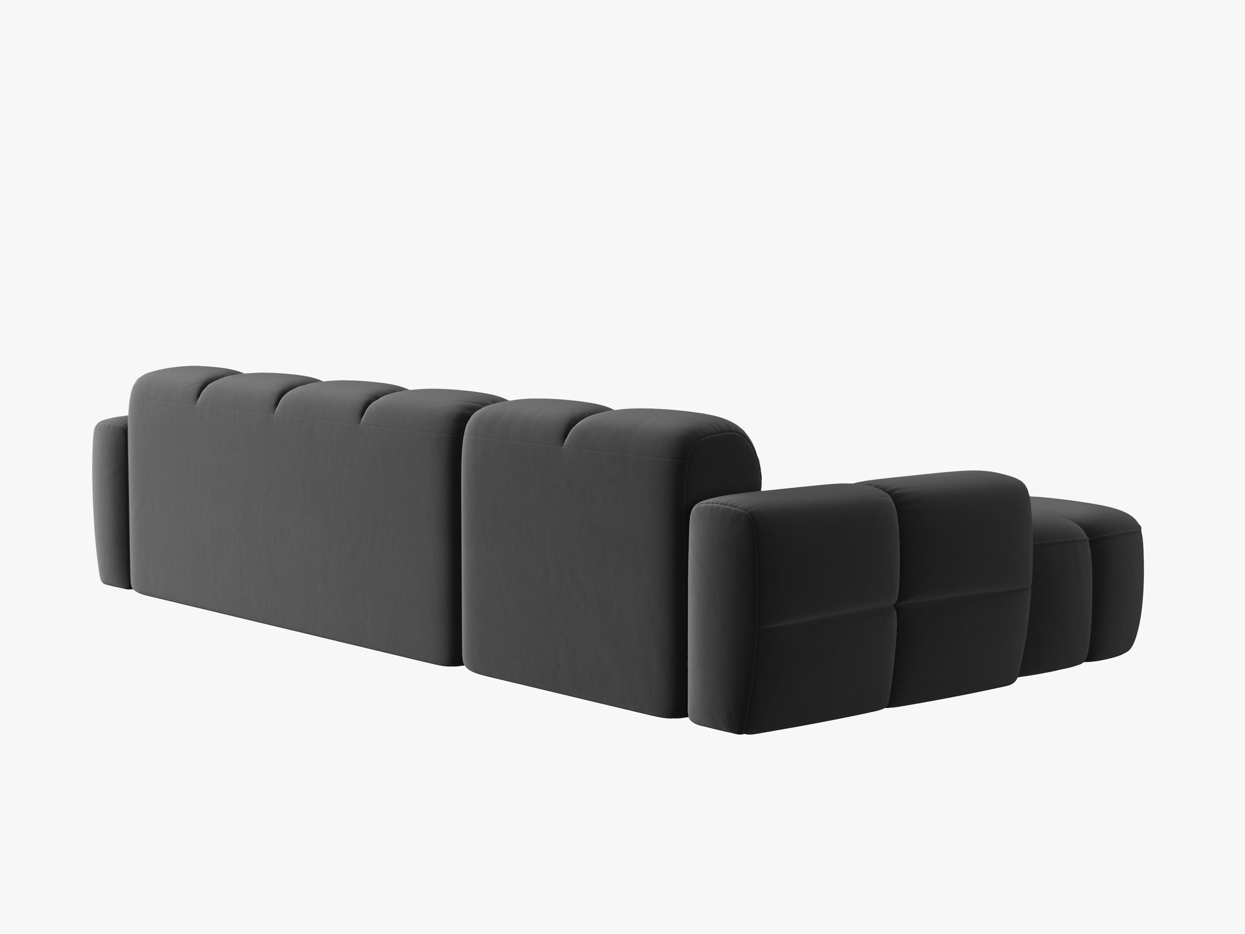 Left-facing velvet corner sofa LISA dark gray [Monika] [Julia spr]