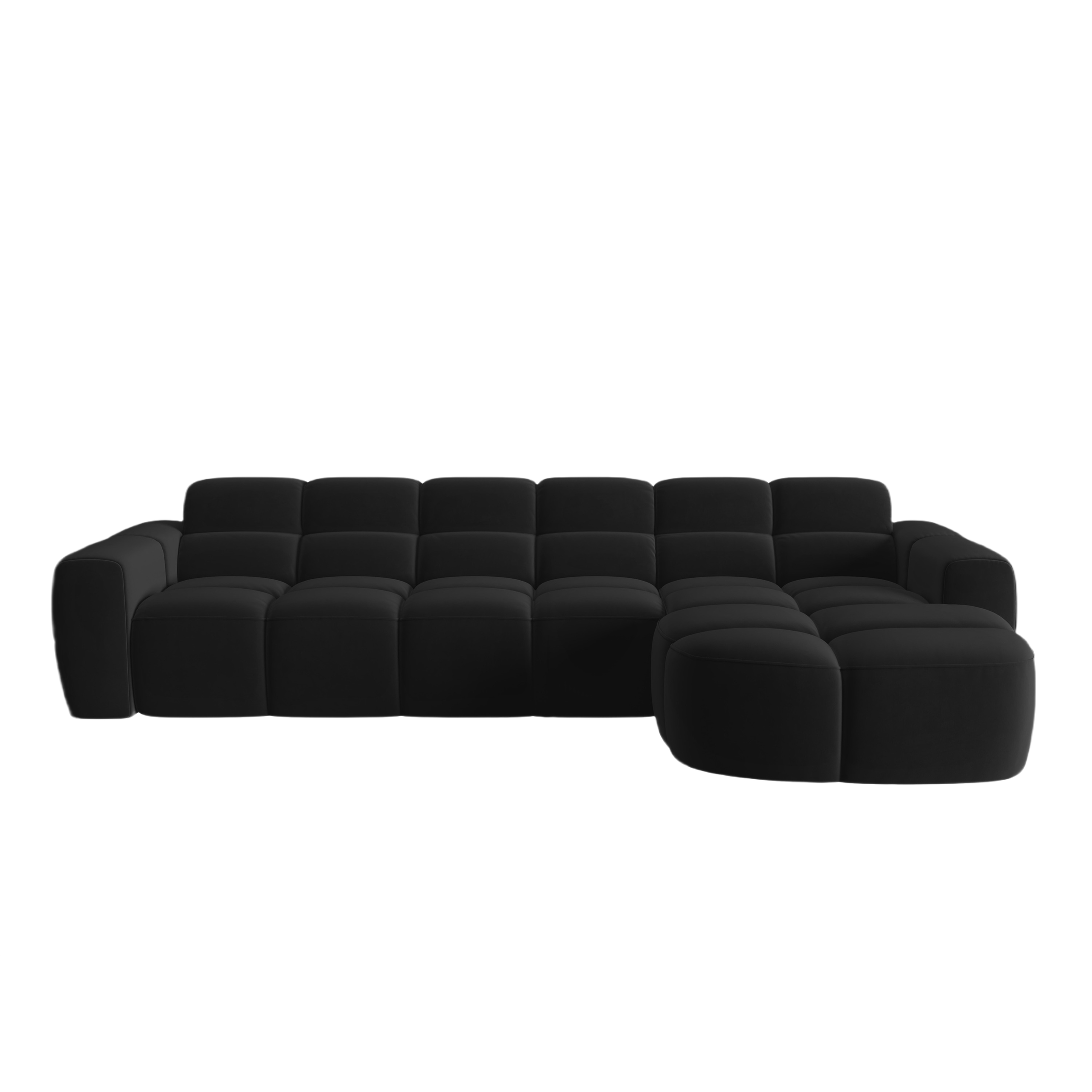 Samt-Ecksofa rechts LISA schwarz [Monika]  [Julia spr]