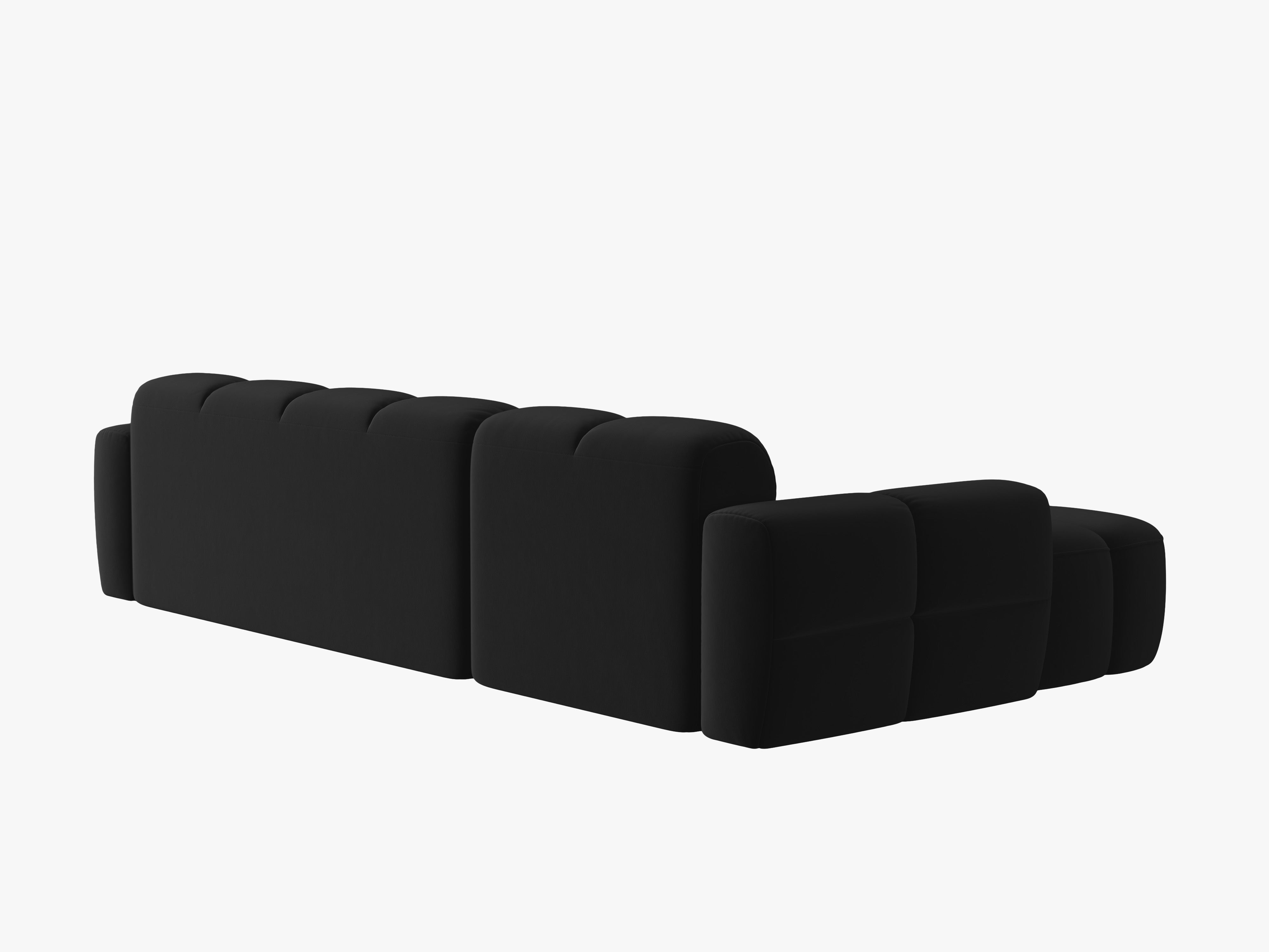 Left-facing velvet corner sofa LISA black [Monika]